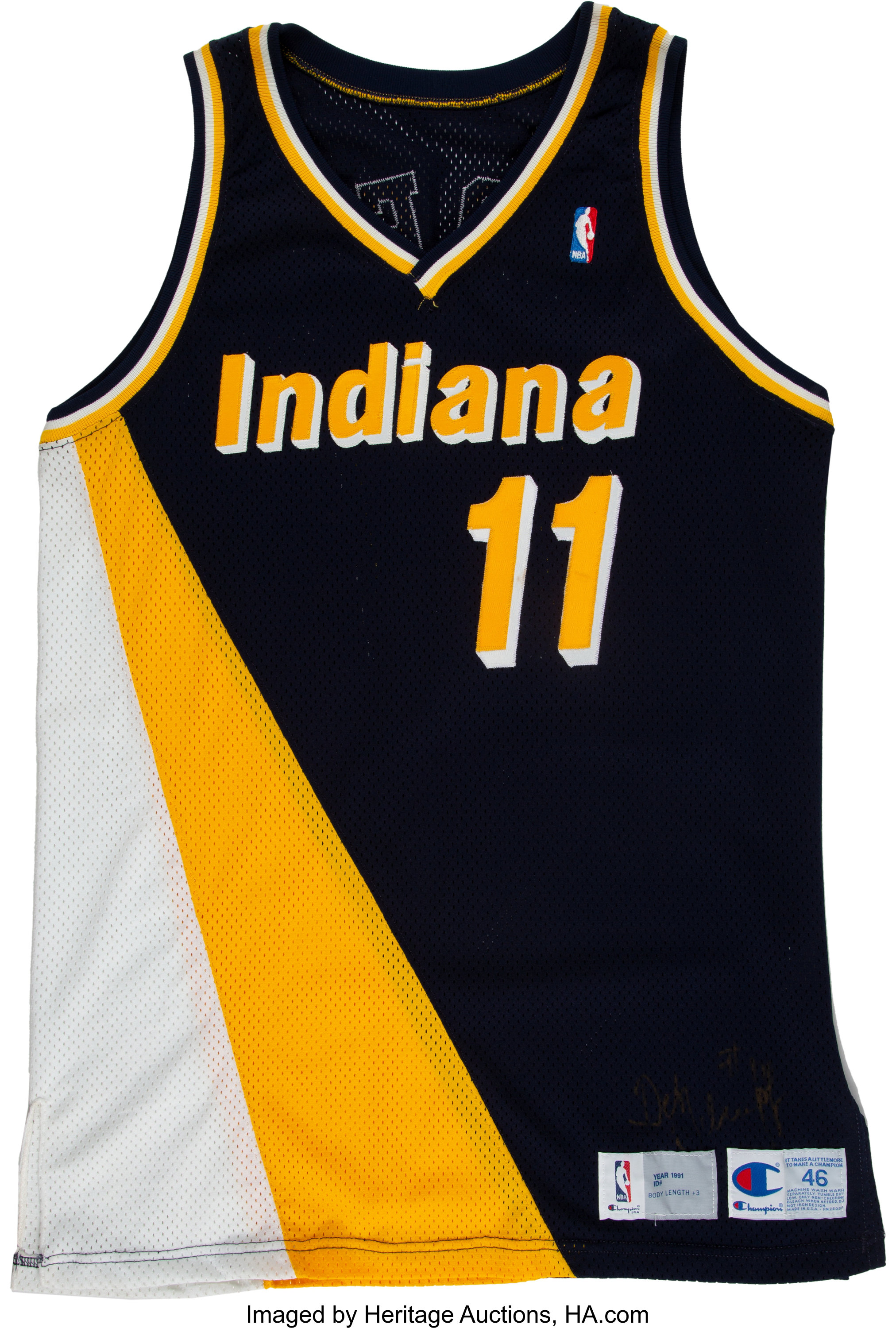 1991-92 Detlef Schrempf Vintage Signed Indiana Pacers Jersey., Lot  #42168