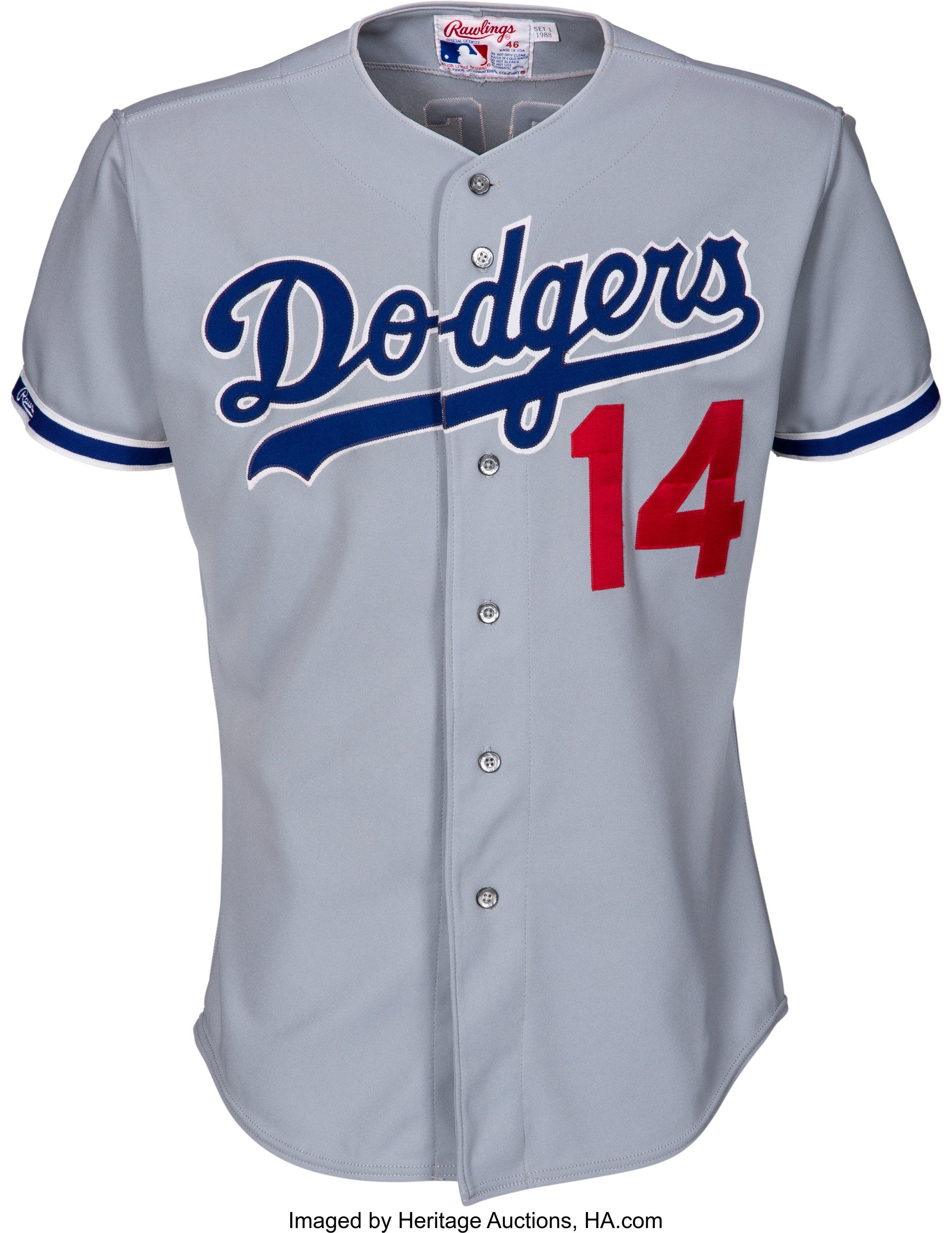 1988 Mike Scioscia Game Worn Los Angeles Dodgers Jersey. , Lot #53472