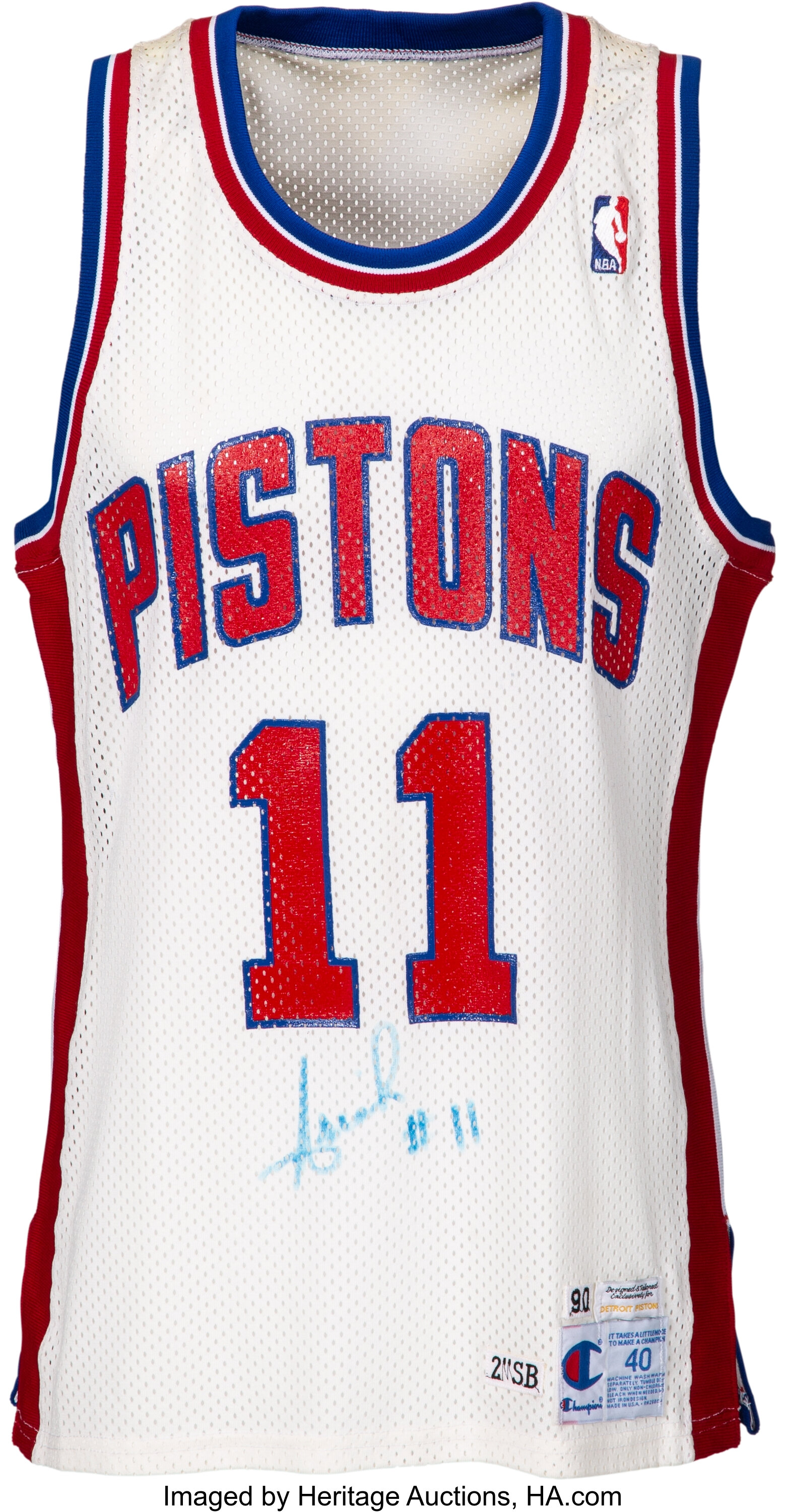 1990-91 Isiah Thomas Game Worn & Signed Detroit Pistons Jersey