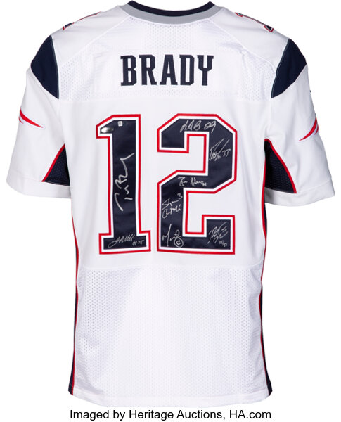 Tom Brady New England Patriots Signed Nike Red Throwback Limited