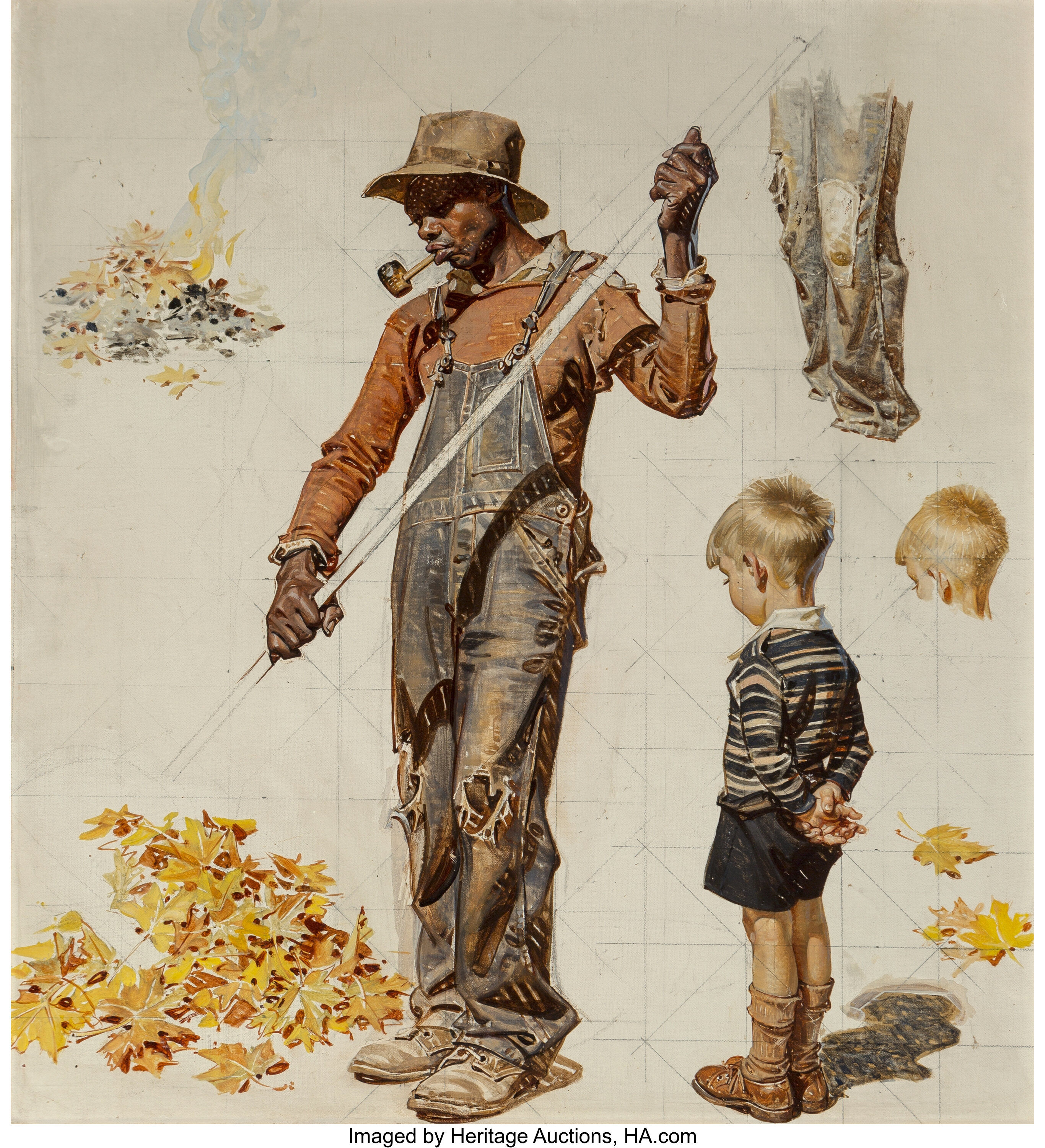 Rug Beater Wood Print by J.c. Leyendecker - Fine Art America