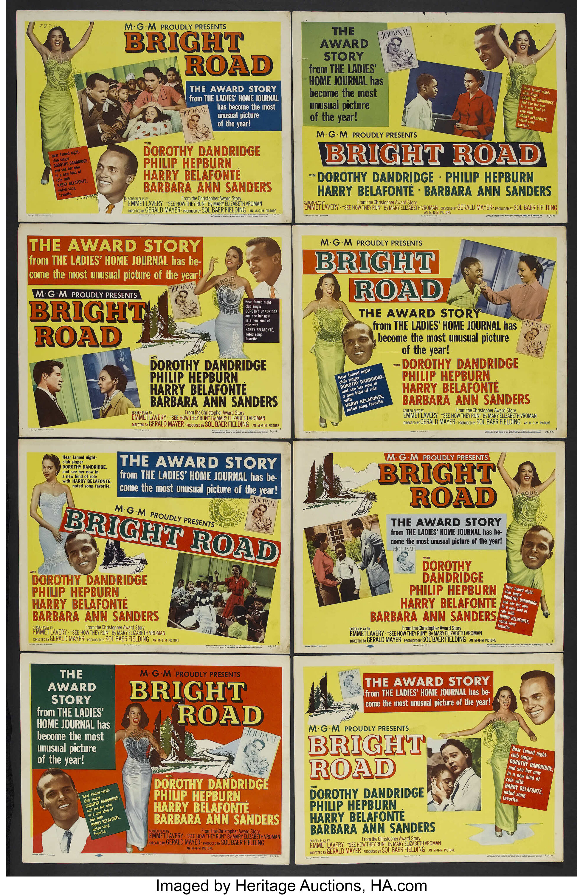 Bright Road Mgm 1953 Lobby Card Set Of 8 11 X 14 Drama Lot Heritage Auctions