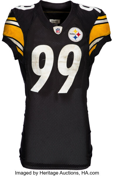 2011 Brett Keisel Worn, Unwashed & Signed Pittsburgh Steelers, Lot #59550