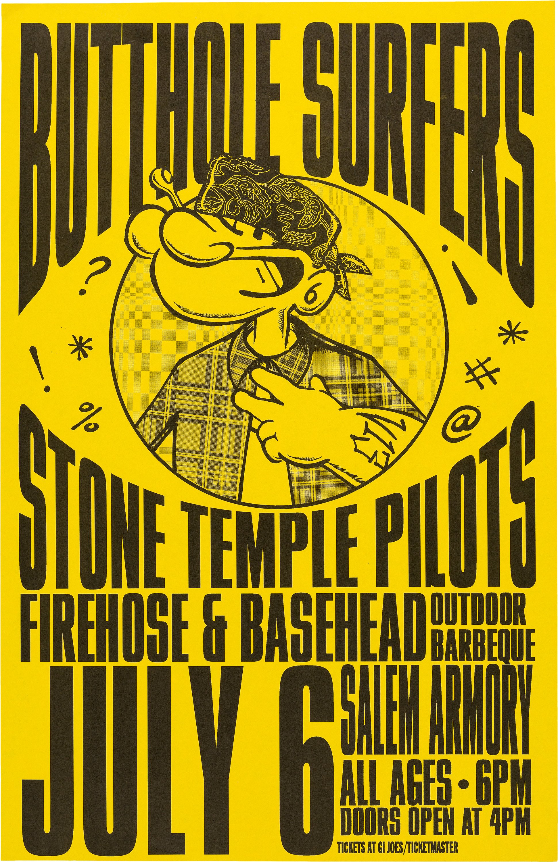 Butthole Surfers/Stone Temple Pilots Salem Armory Concert Poster