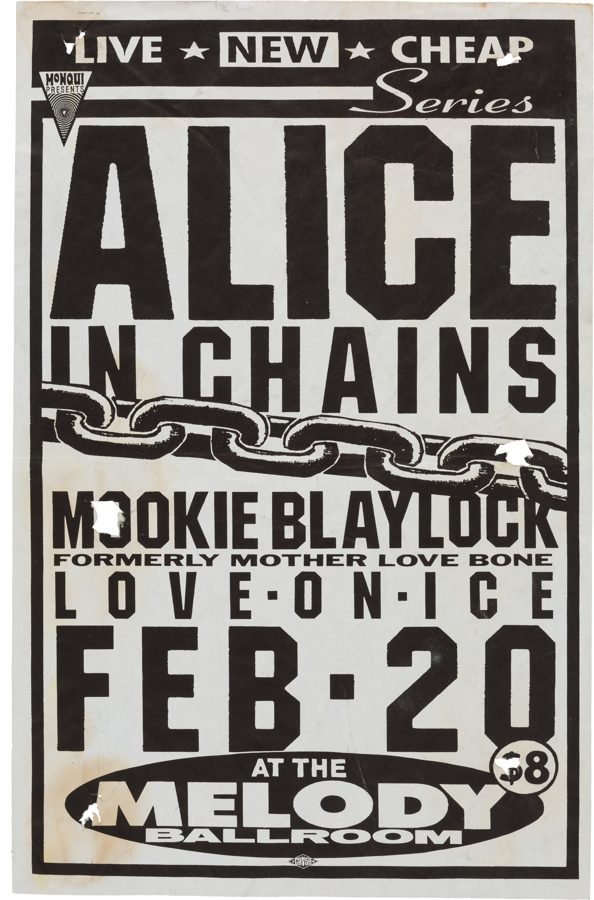 Alice in Chains/Mookie Blaylock Melody Ballroom Concert Poster