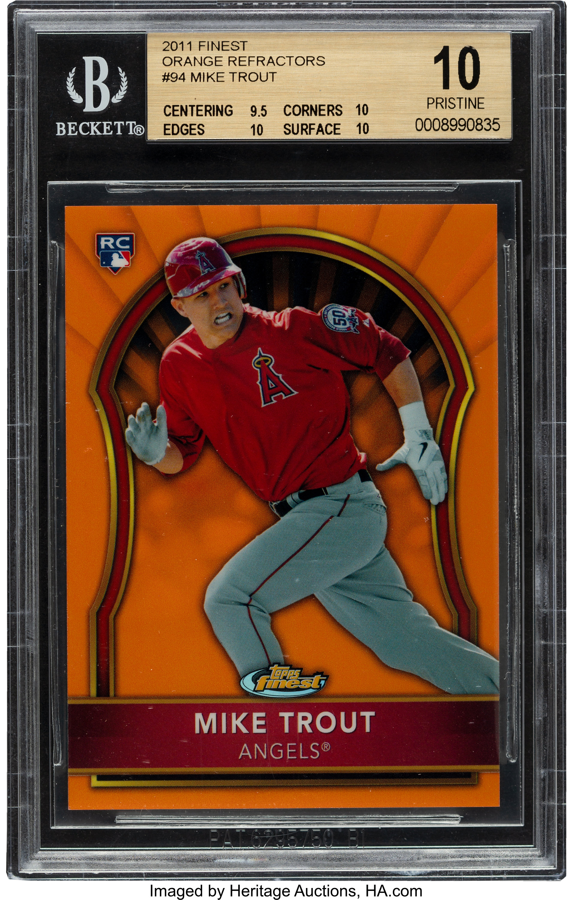 Mike Trout 2011 Topps Finest Baseball Rookie Card RC #94