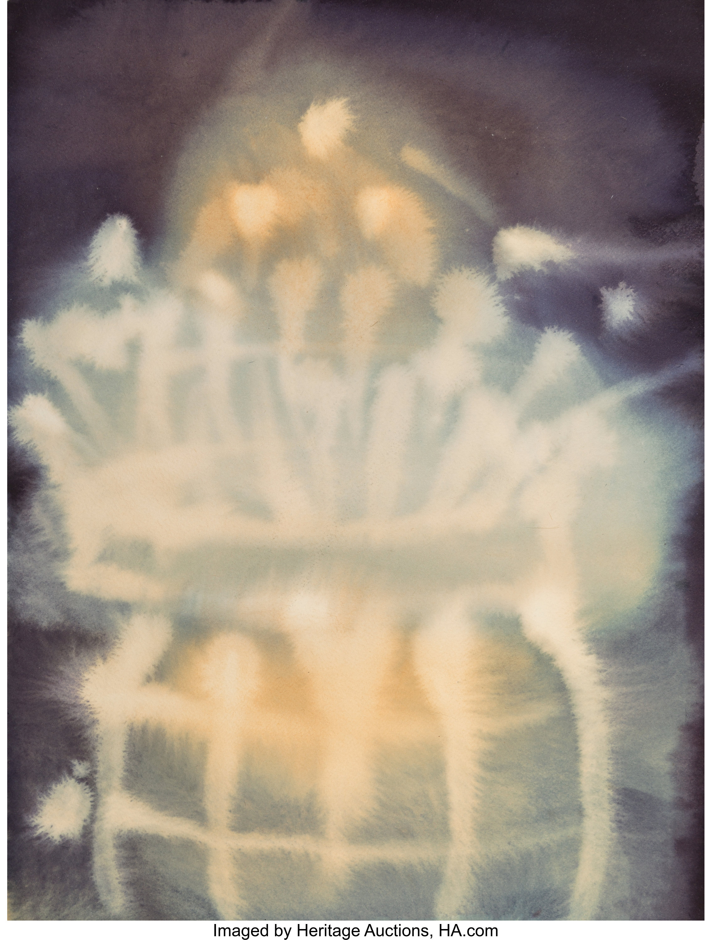 Ross Bleckner (b. 1949). Unaltd, 1987. Watercolor on paper. 16 x