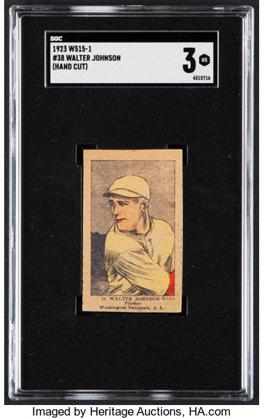 Walter Johnson, Washington Nationals, baseball card portrait]