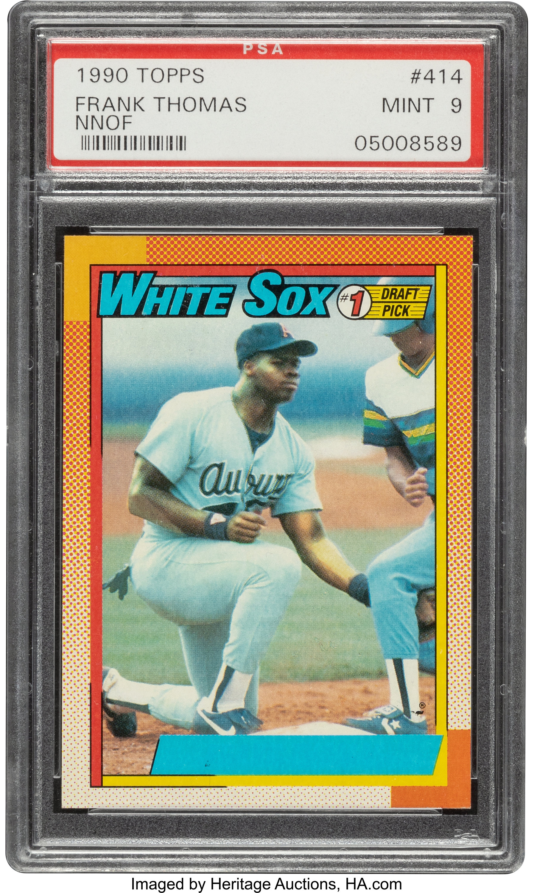 1990 Topps Frank Thomas (No Name On Front) #414 SGC 86 NM+ 7.5., Lot  #54273