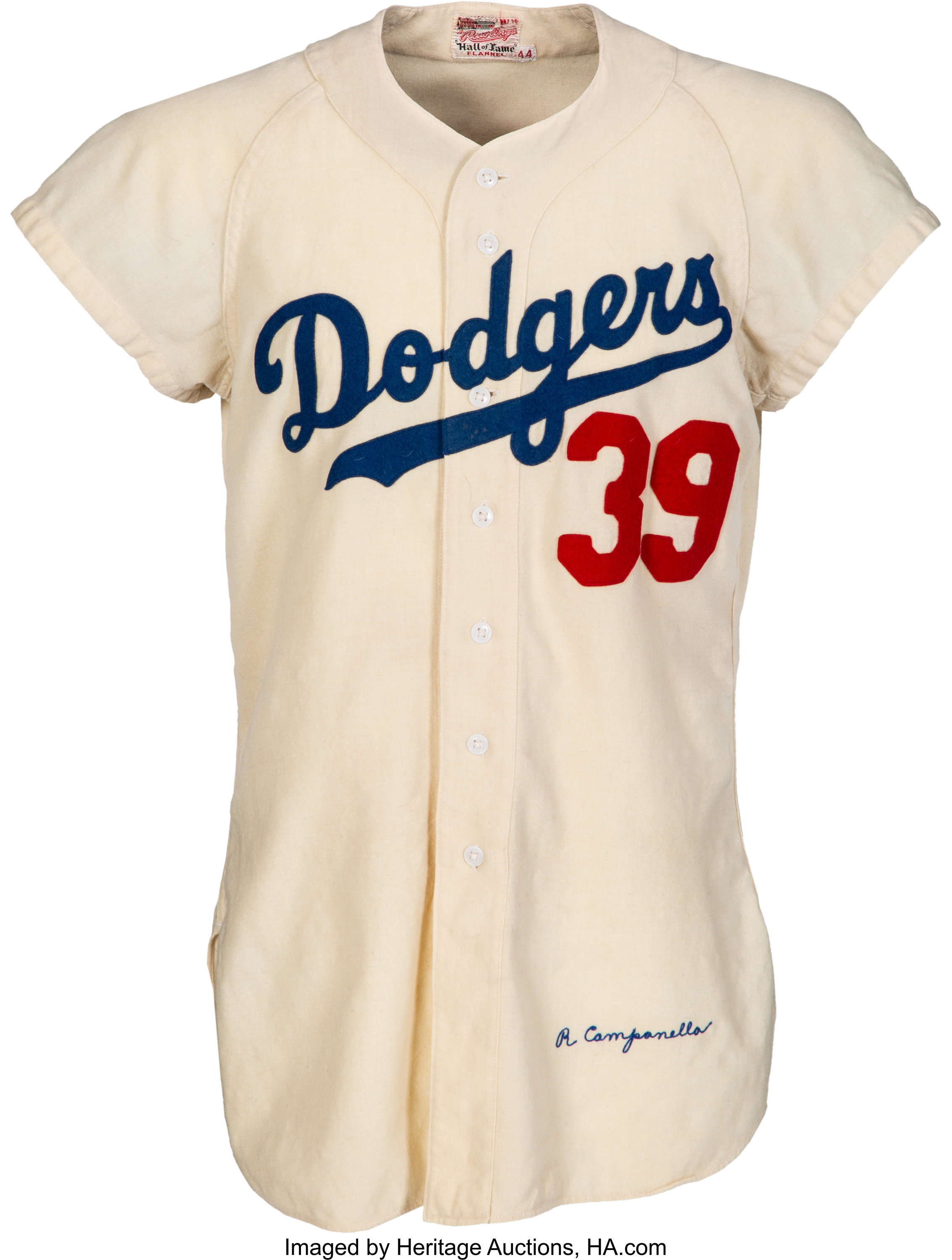 Lot Detail - Roy Campanella Dodgers Signed Mitchell & Ness Jersey