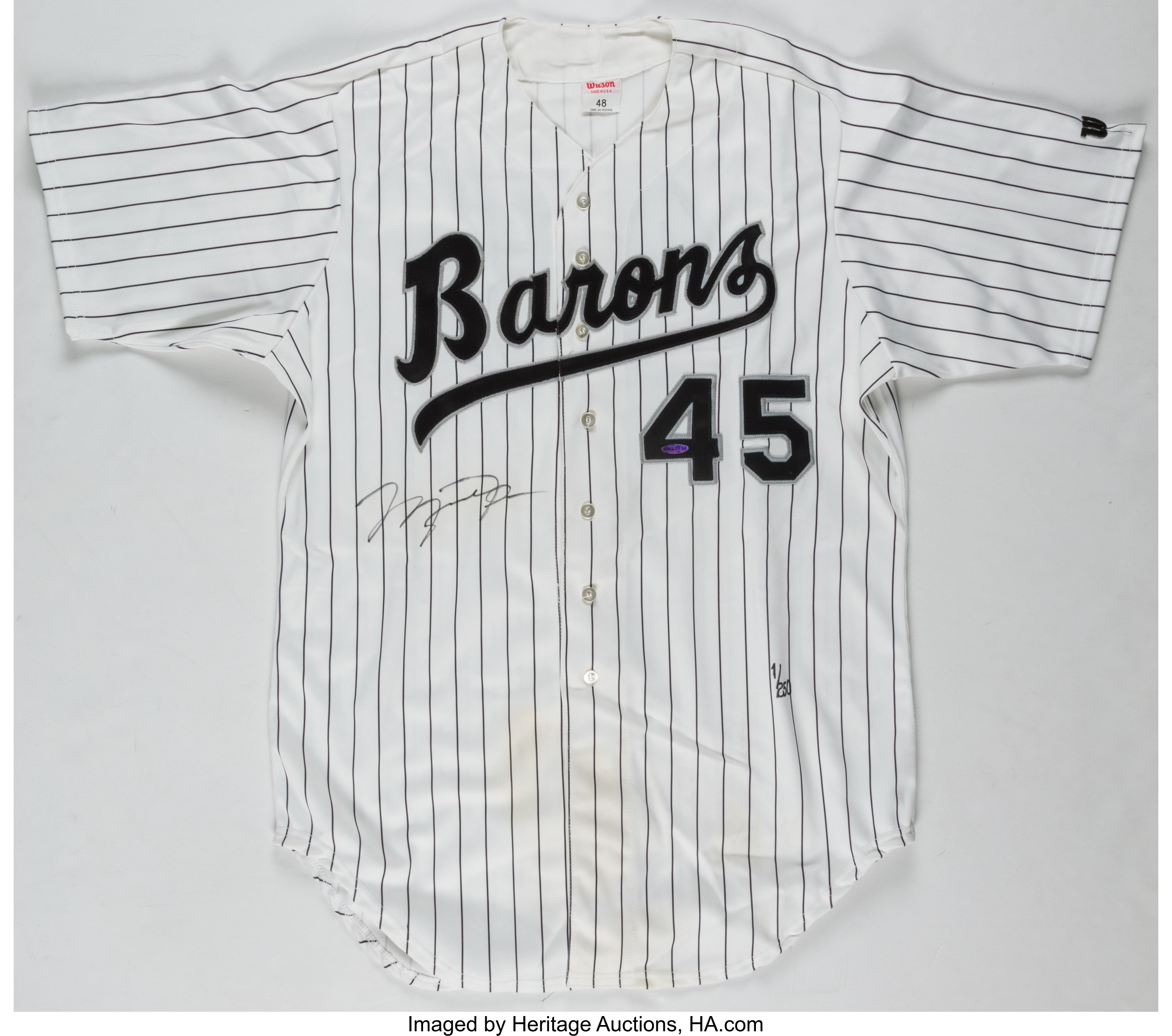 Awesome Artifacts Michael Jordan Birmingham Barons Signed Jersey White with Proof by Awesome Artifact
