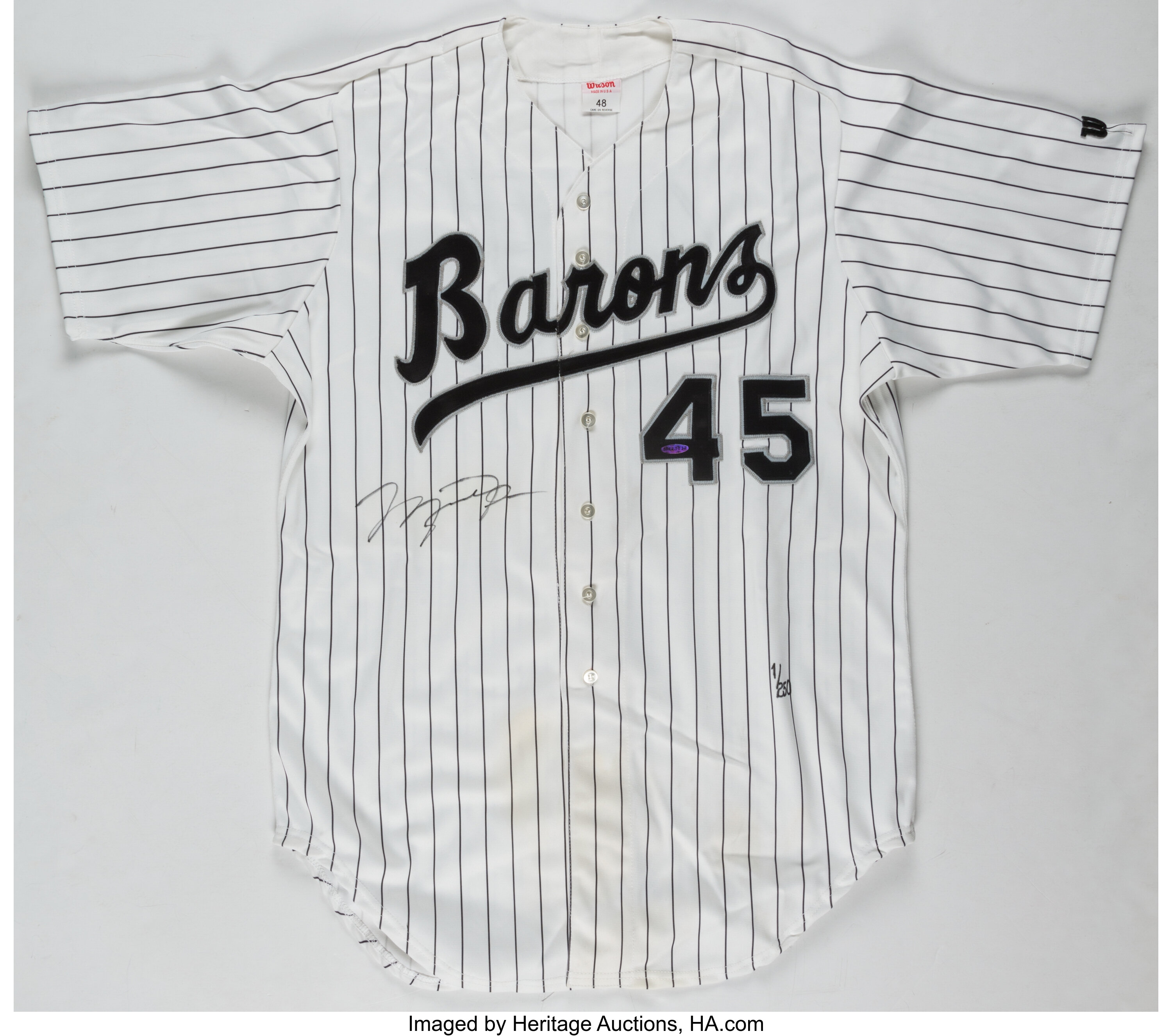 Michael Jordan Birmingham Barons Autographed White Jersey - Upper Deck