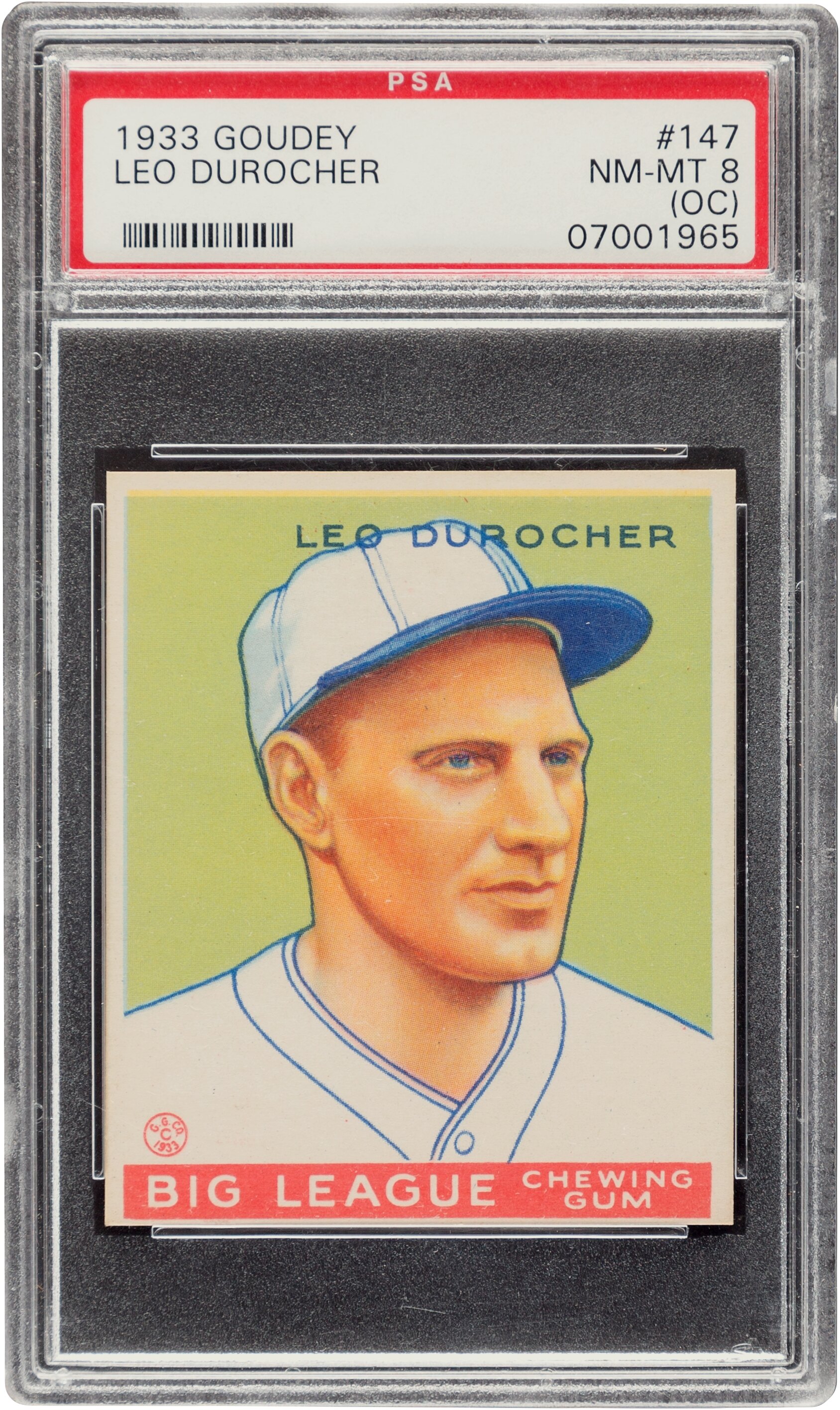 1933 Goudey Leo Durocher #147 PSA NM-MT 8 (OC).... Baseball Cards | Lot ...