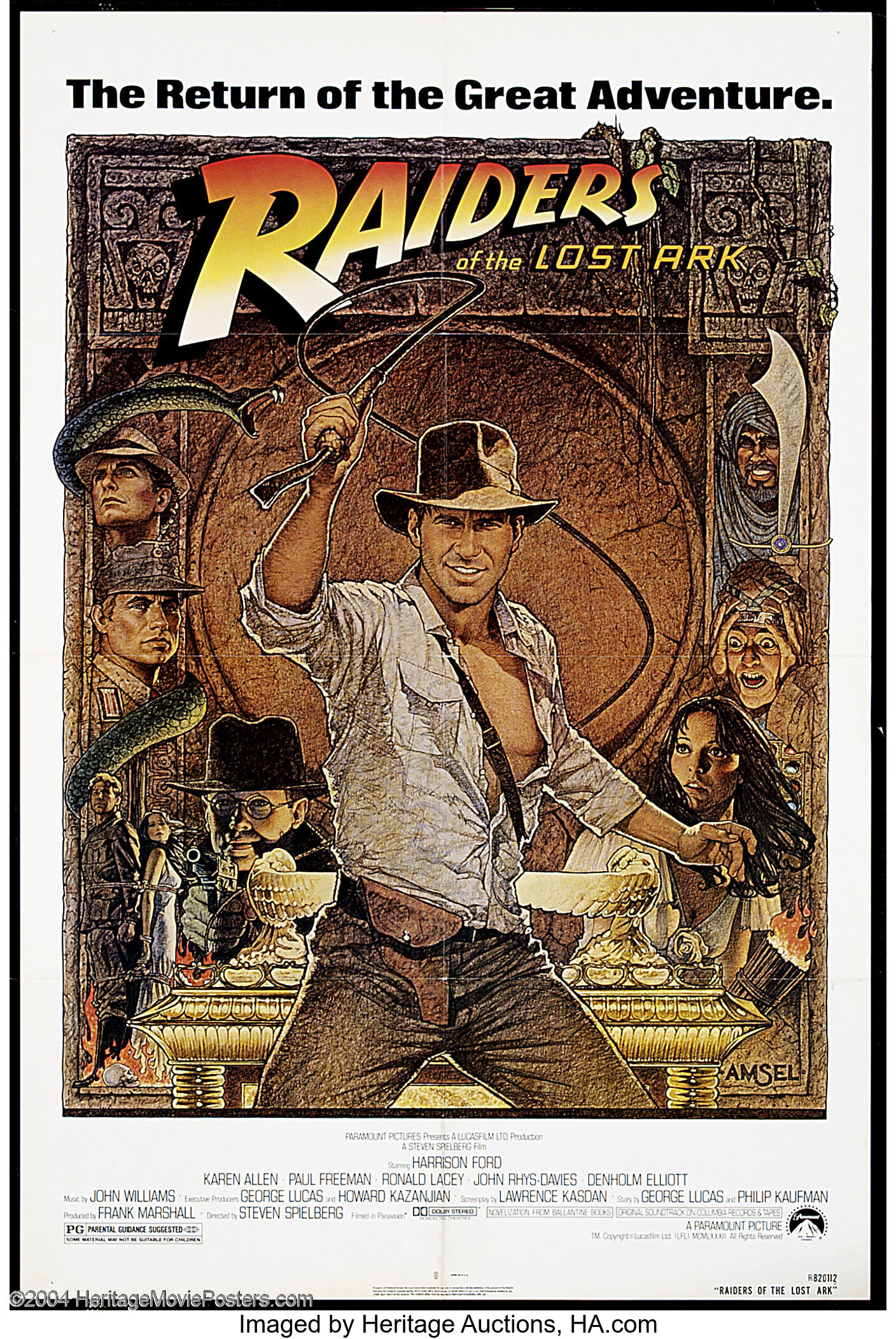 Raiders of the Lost Ark (Paramount, R-1982).... Movie Posters | Lot ...