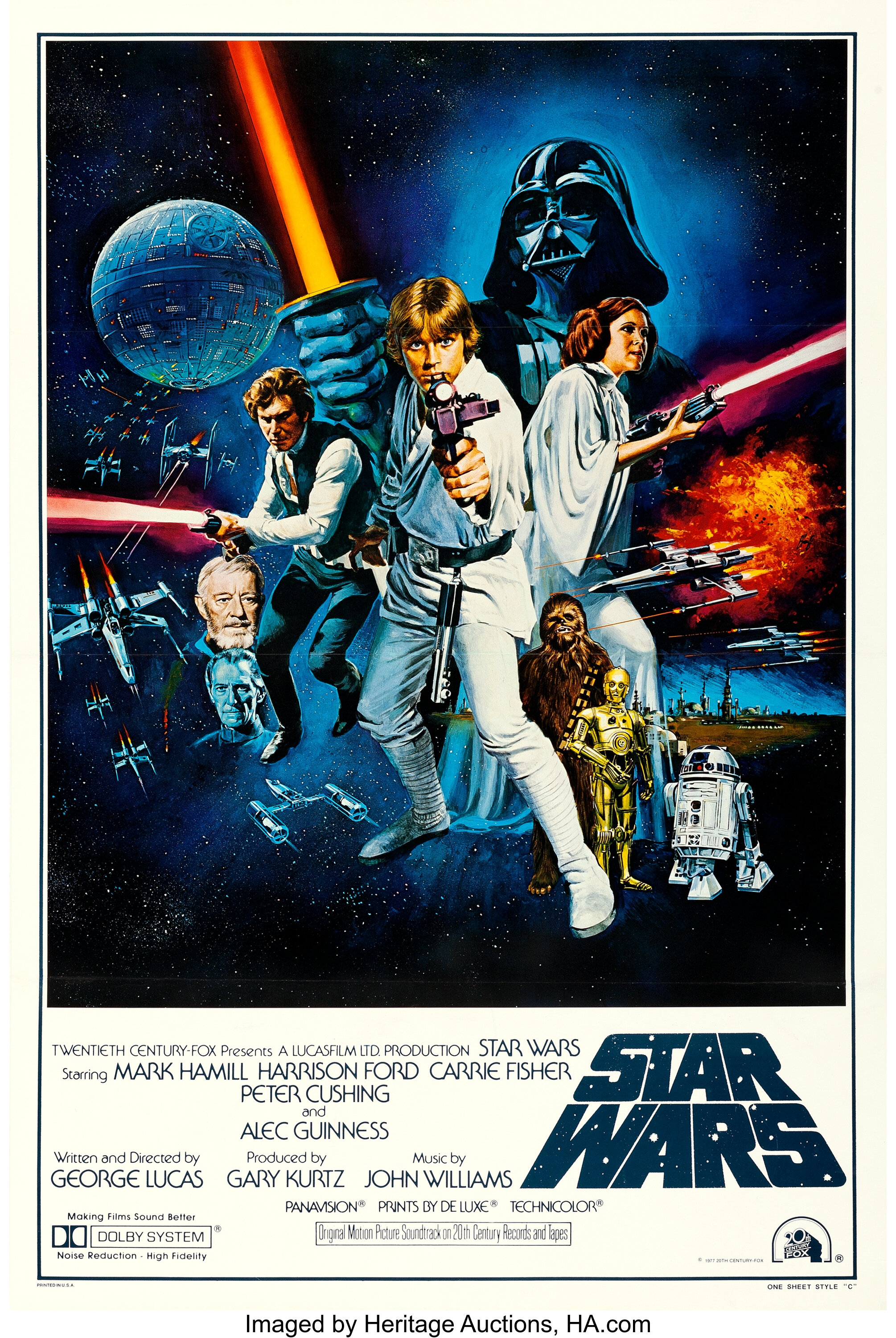 Star Wars (20th Century Fox, 1977). Very Fine on Linen. One Sheet | Lot ...