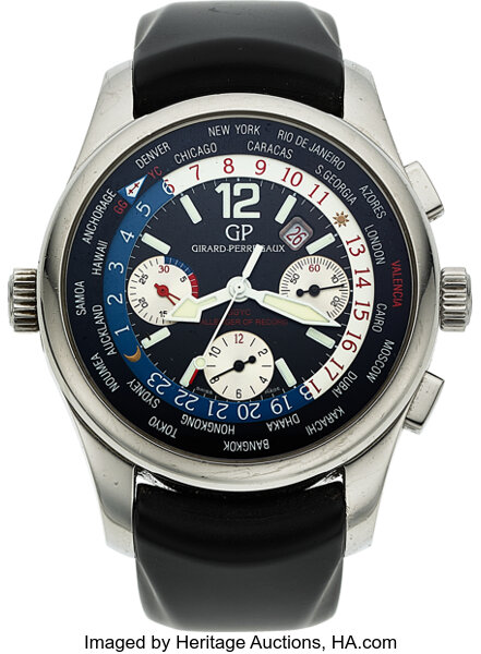 Girard Perregaux Steel World Time Chronograph BMW Oracle Racing Lot 54218 Heritage Auctions