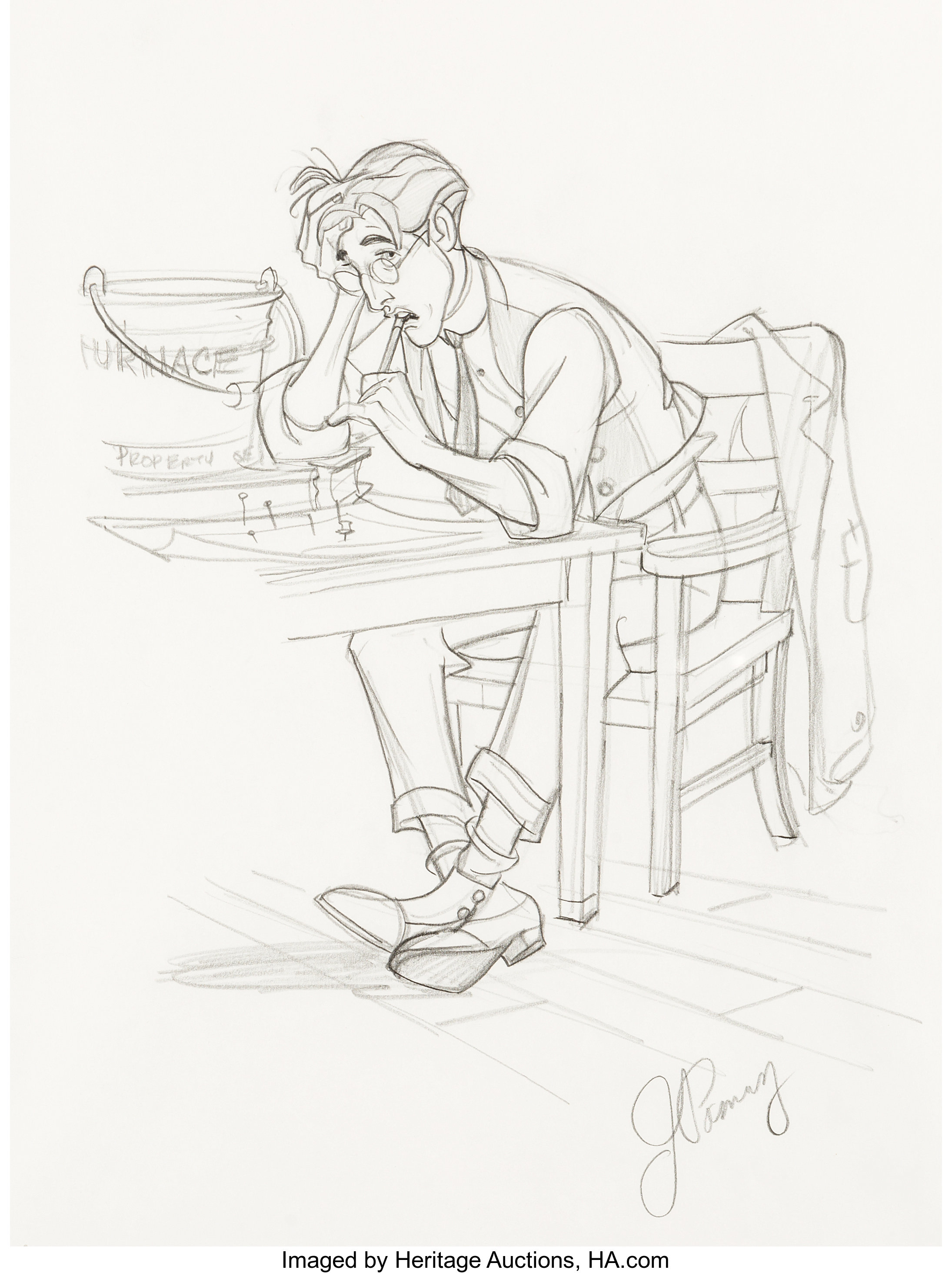 Atlantis The Lost Empire Milo Thatch Concept Drawing Walt Disney Lot 131 Heritage Auctions