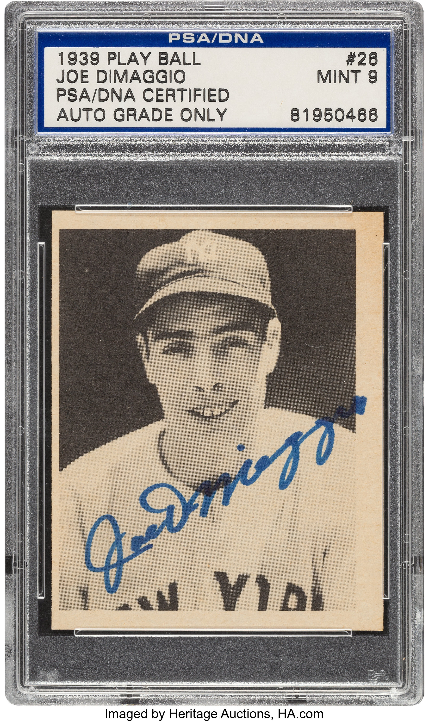 Joe Dimaggio Autographed Signed 1939 Play Ball Yankee Clipper