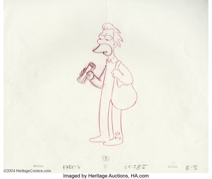 The Simpsons Lenny Preliminary Animation Original Art Lot 16804 Heritage Auctions - the simpsons collection lenny roblox
