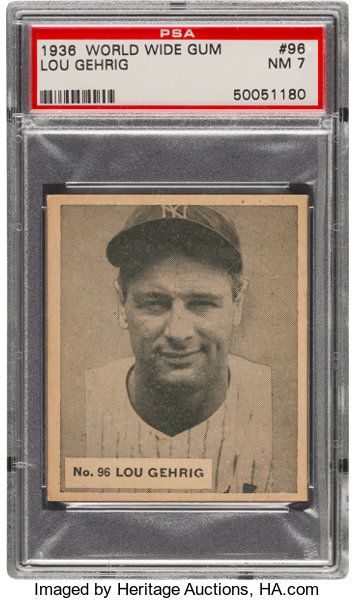 Sports Card Frame for YOUR Graded PSA Lou Gehrig Card (INCLUDES PHOTO)