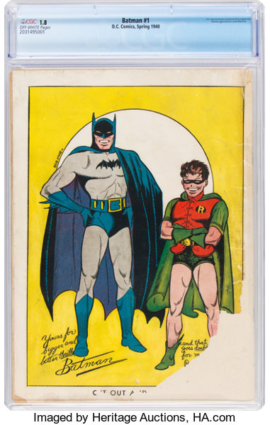 Golden Age (1938-1955):Superhero, Batman #1 (DC, 1940) CGC Conserved GD- 1.8 Off-white pages....