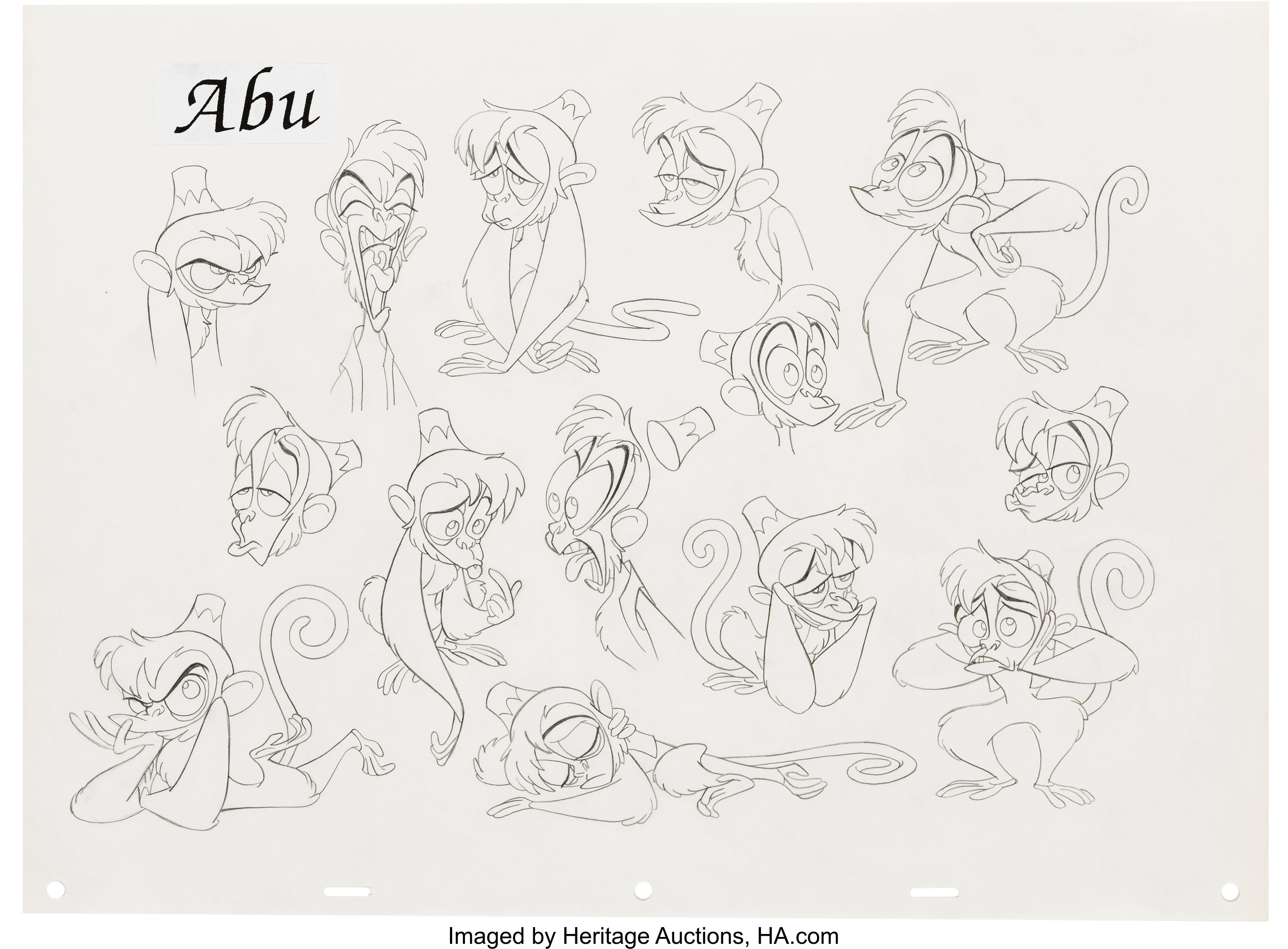 disney aladdin monkey drawings