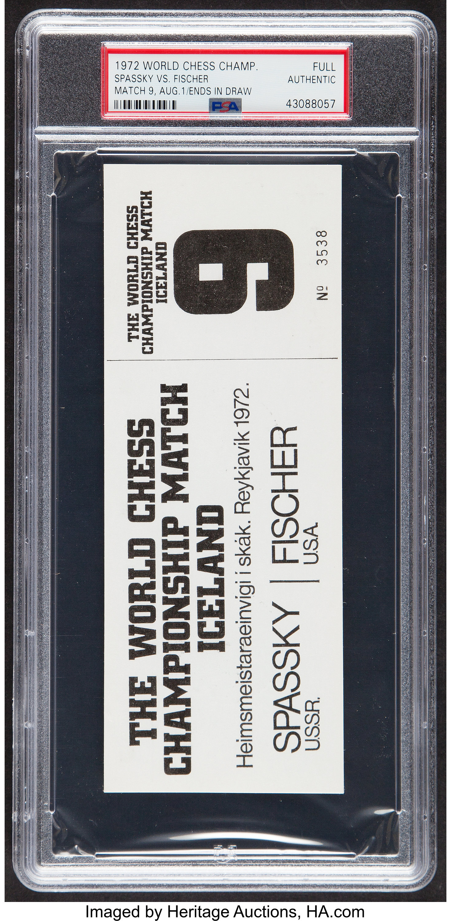 1972 Bobby Fischer vs. Boris Spassky World Chess Championship Used, Lot  #53382