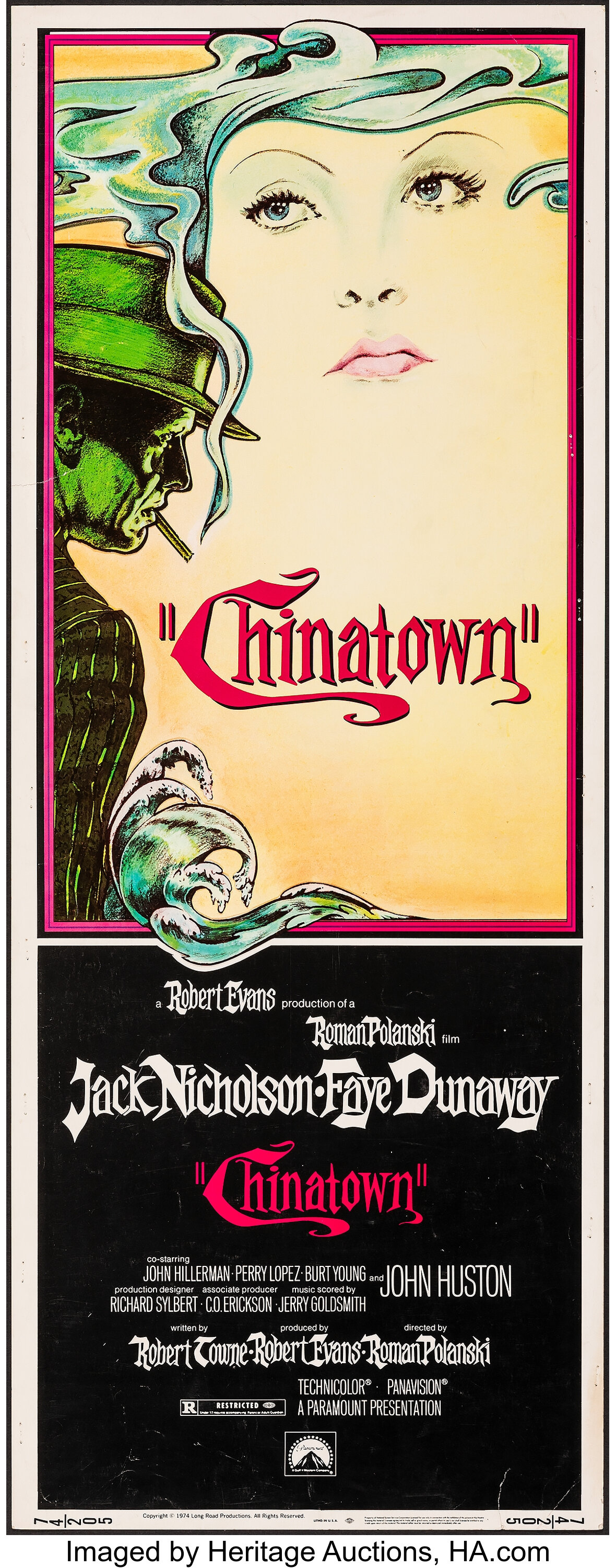 Chinatown (Paramount, 1974). Rolled, Very Fine-. Insert (14