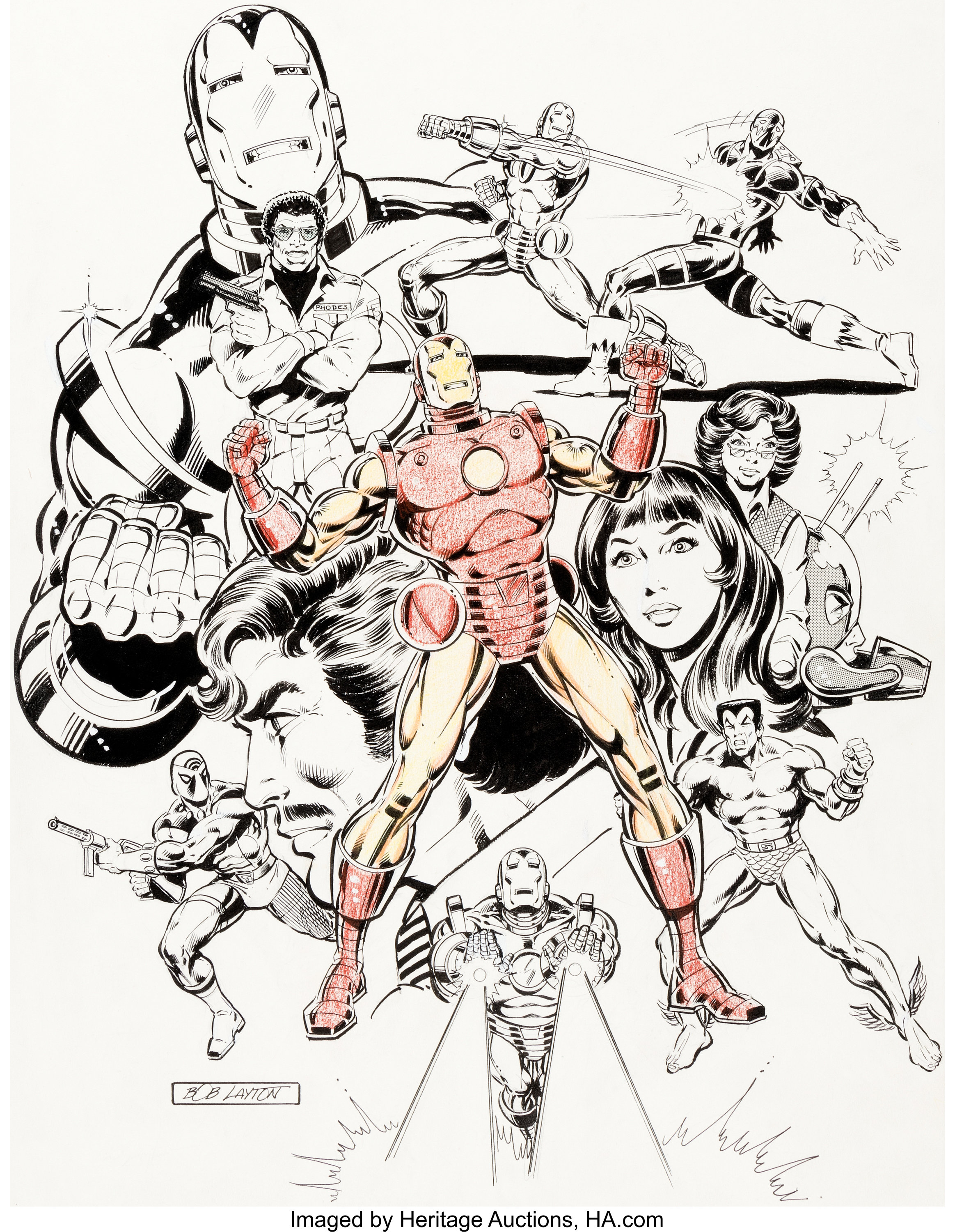 Bob Layton Iron Man And Friends Commission Illustration Original Lot 95268 Heritage Auctions
