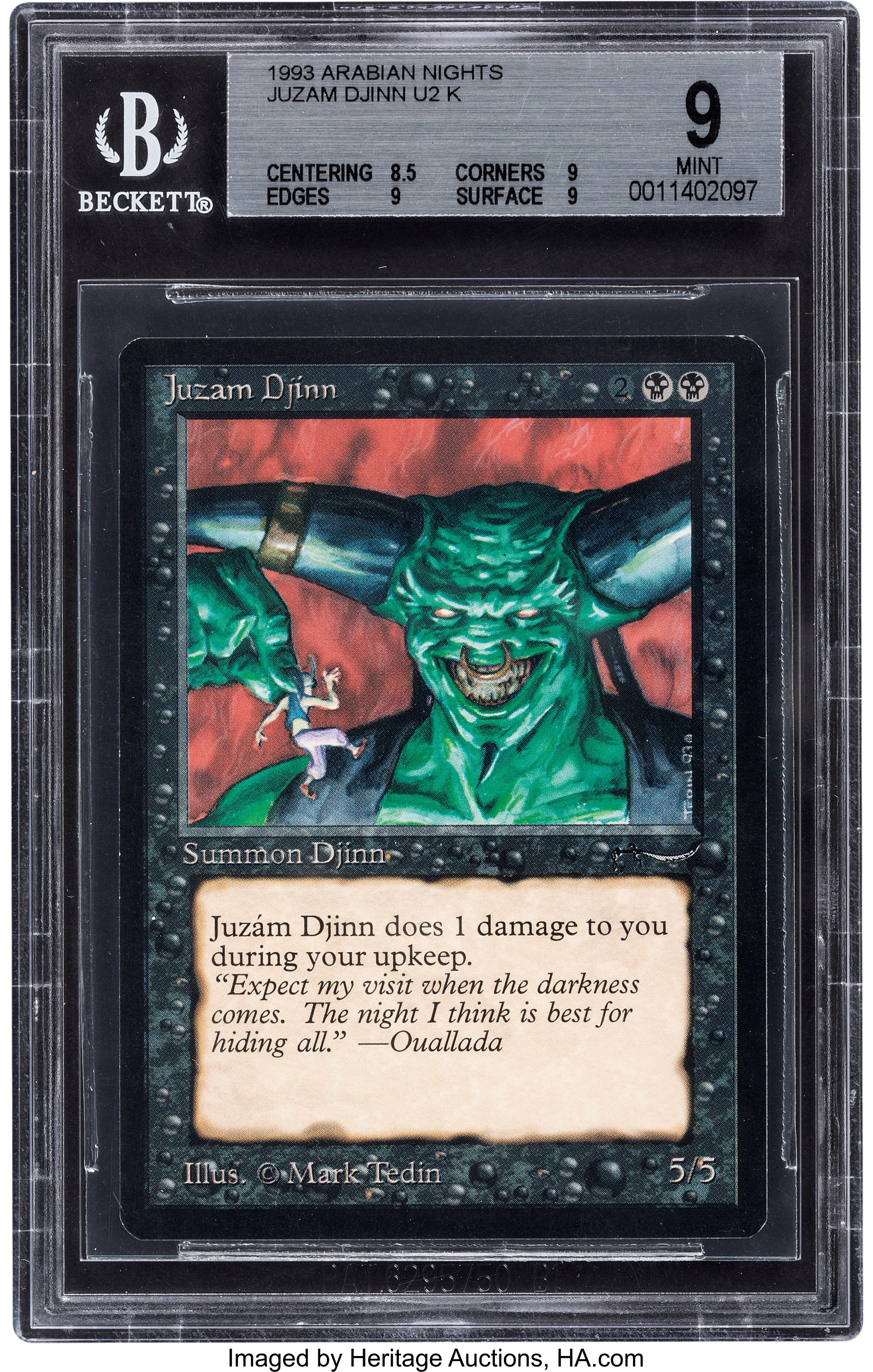 Magic: The Gathering Arabian Nights Juzam Djinn BGS 9 (Wizards of