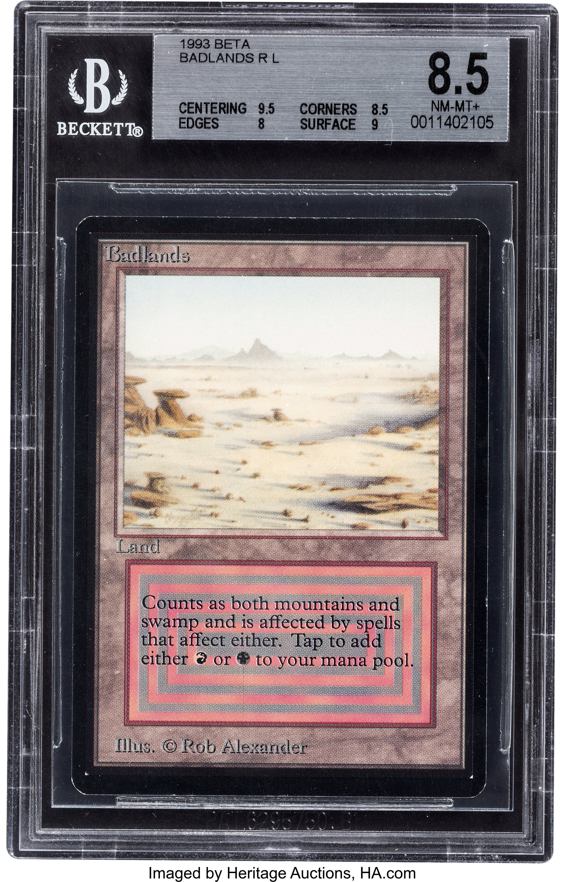 Magic: The Gathering Beta Edition Badlands BGS 8.5 (Wizards of the