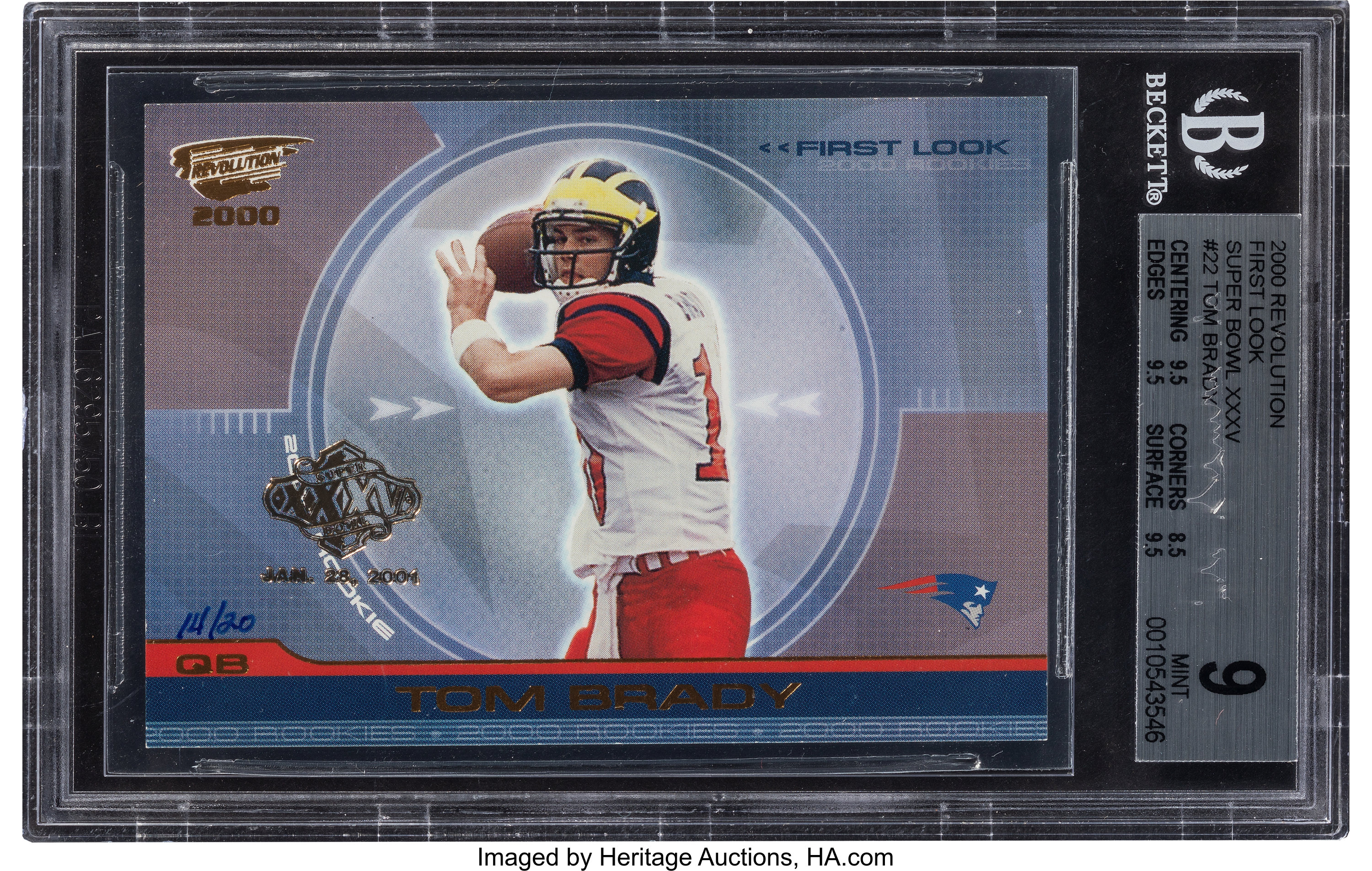 Tom Brady Autographed 2000 Pacific Revolution First Look Super