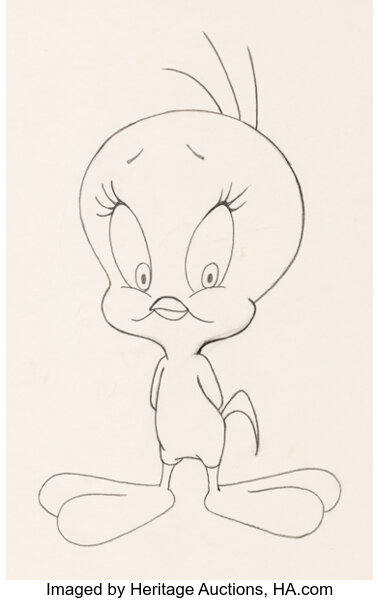 Tweety Bird Drawing By Robert Mckimson Warner Brothers C Lot