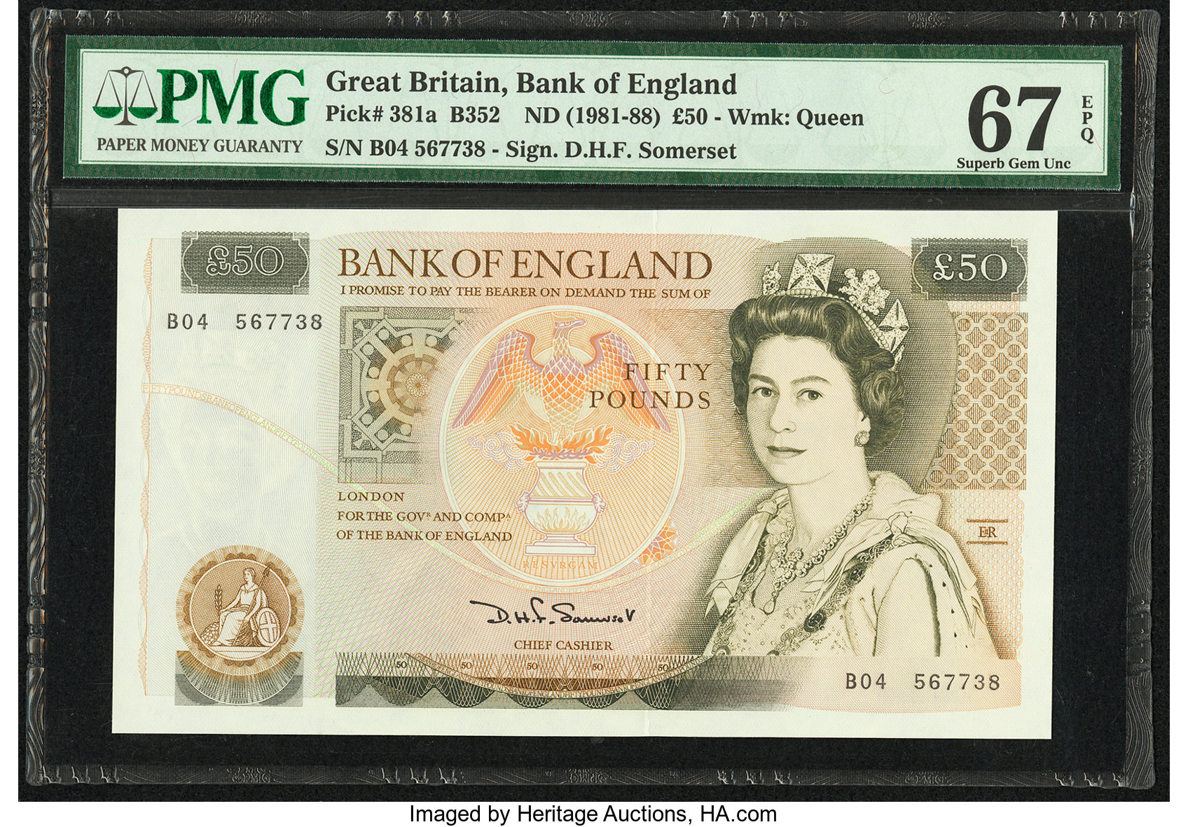 Great Britain Bank of England 50 Pounds ND (1981-88) Pick 381a PMG