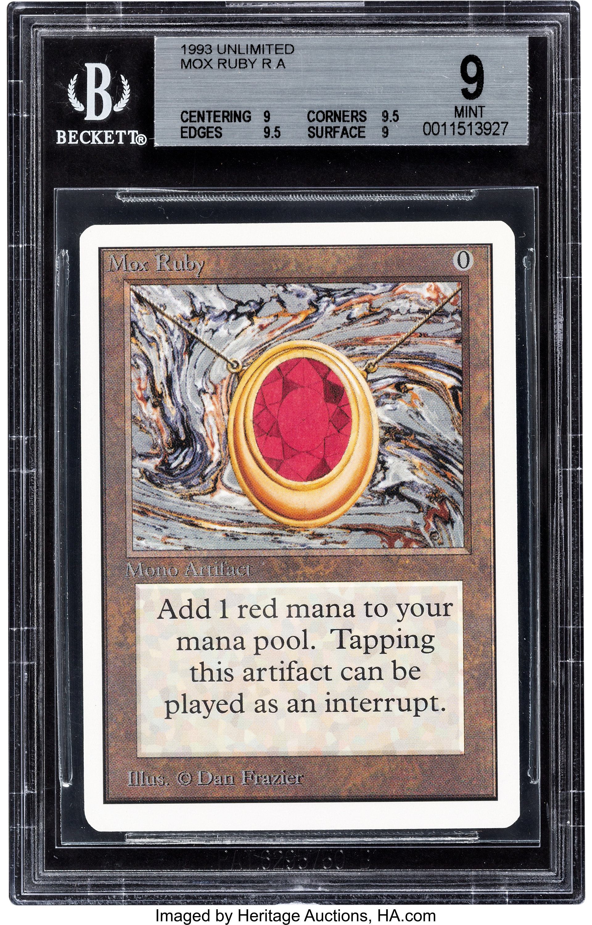 Magic The Gathering Unlimited Edition Mox Ruby Bgs 9 Wizards Of Lot Heritage Auctions