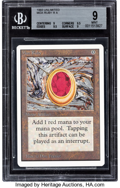 Magic: The Gathering Unlimited Edition Mox Ruby BGS 9 (Wizards of