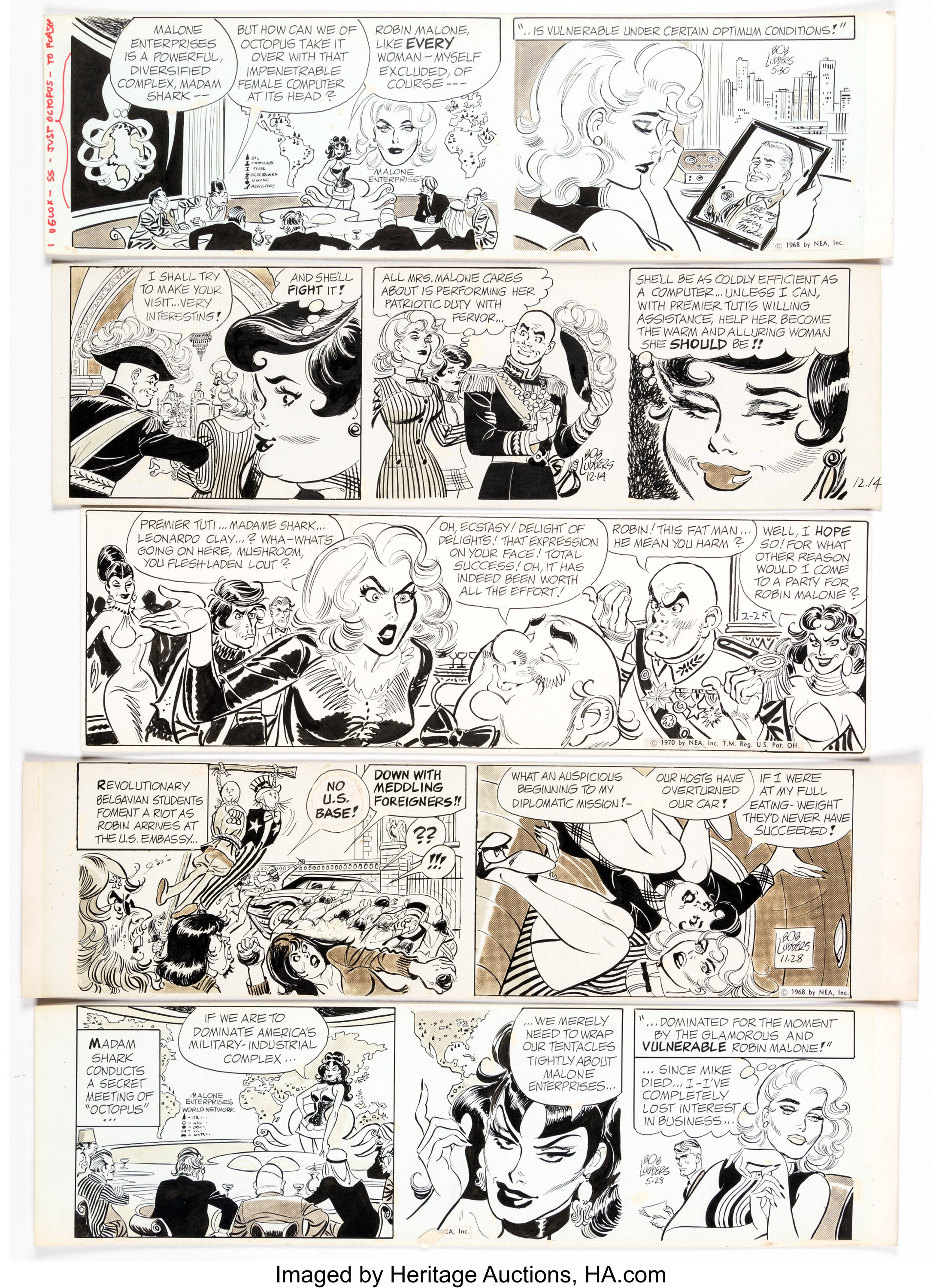 Bob Lubbers Robin Malone Daily Comic Strip Original Art Group Of 10 Lot 15163 Heritage Auctions 2372