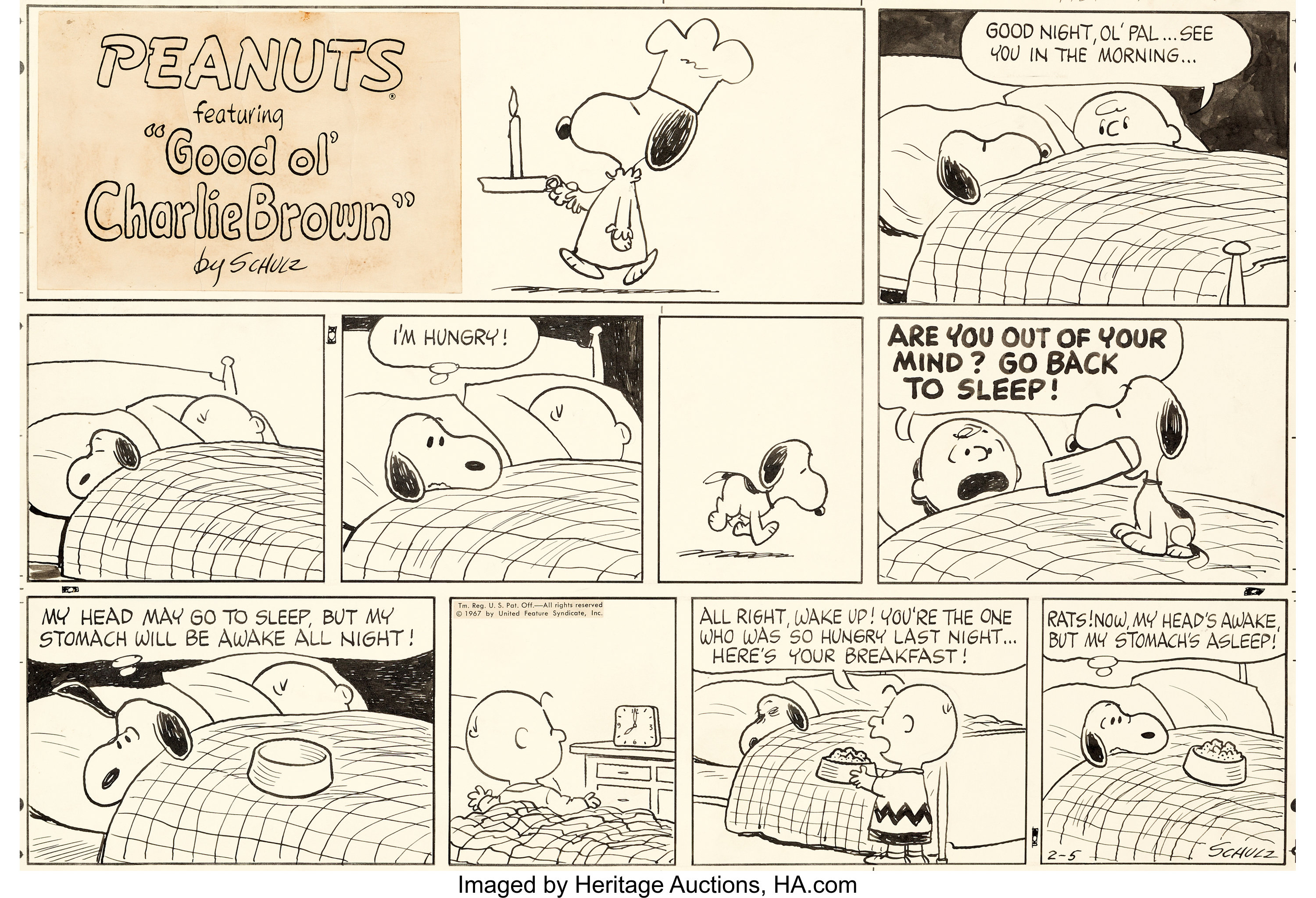 Charles Schulz Peanuts Sunday Comic Strip Charlie Brown and Snoopy ...