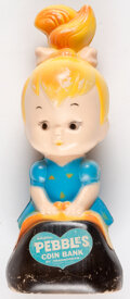 The Flintstones Pebbles Flintstone Plastic Bank (Hanna Barbera, 1963).