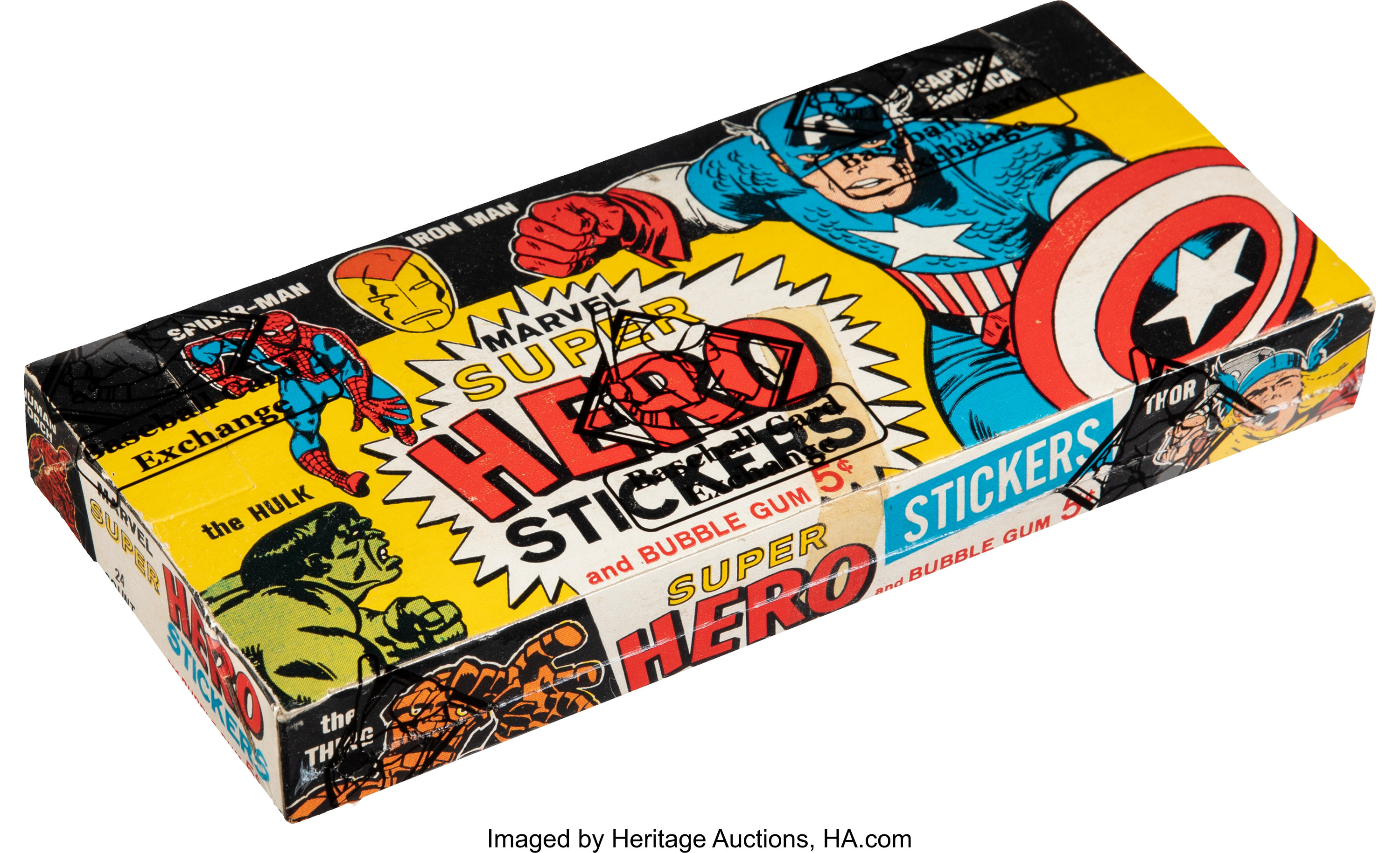 1967 Philadelphia Gum Marvel Super Hero Stickers 5-Cent Box with