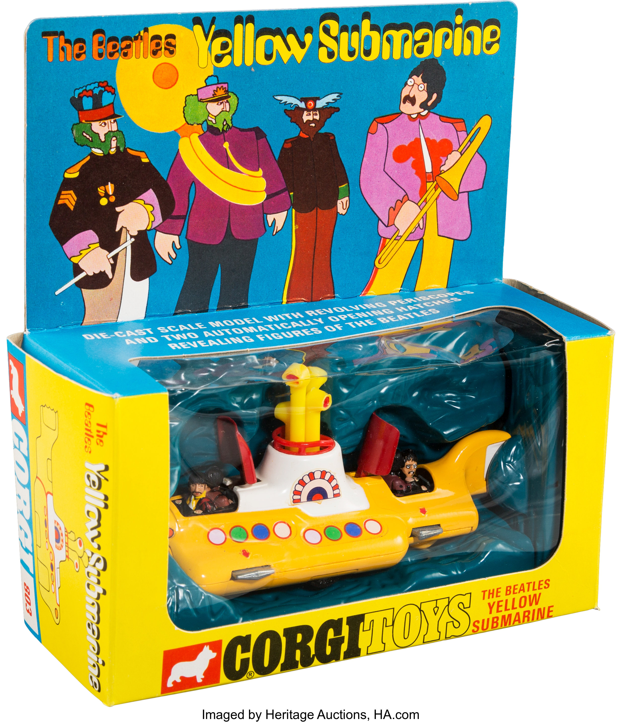 The Beatles Vintage Yellow Submarine Diecast Scale Model Toy