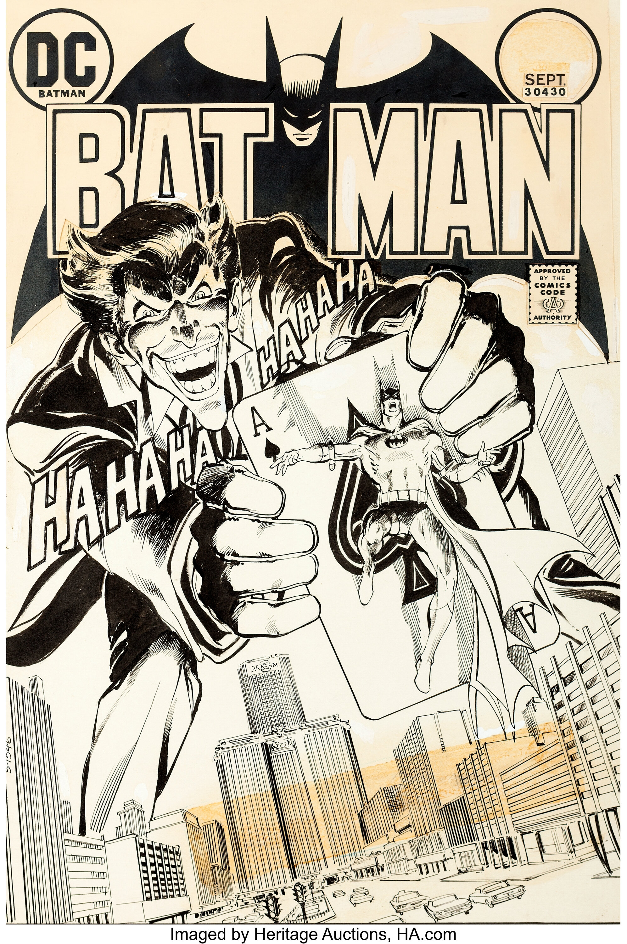 Neal Adams Batman #251 Cover The Joker Original Art (DC, 1973).... | Lot  #91001 | Heritage Auctions