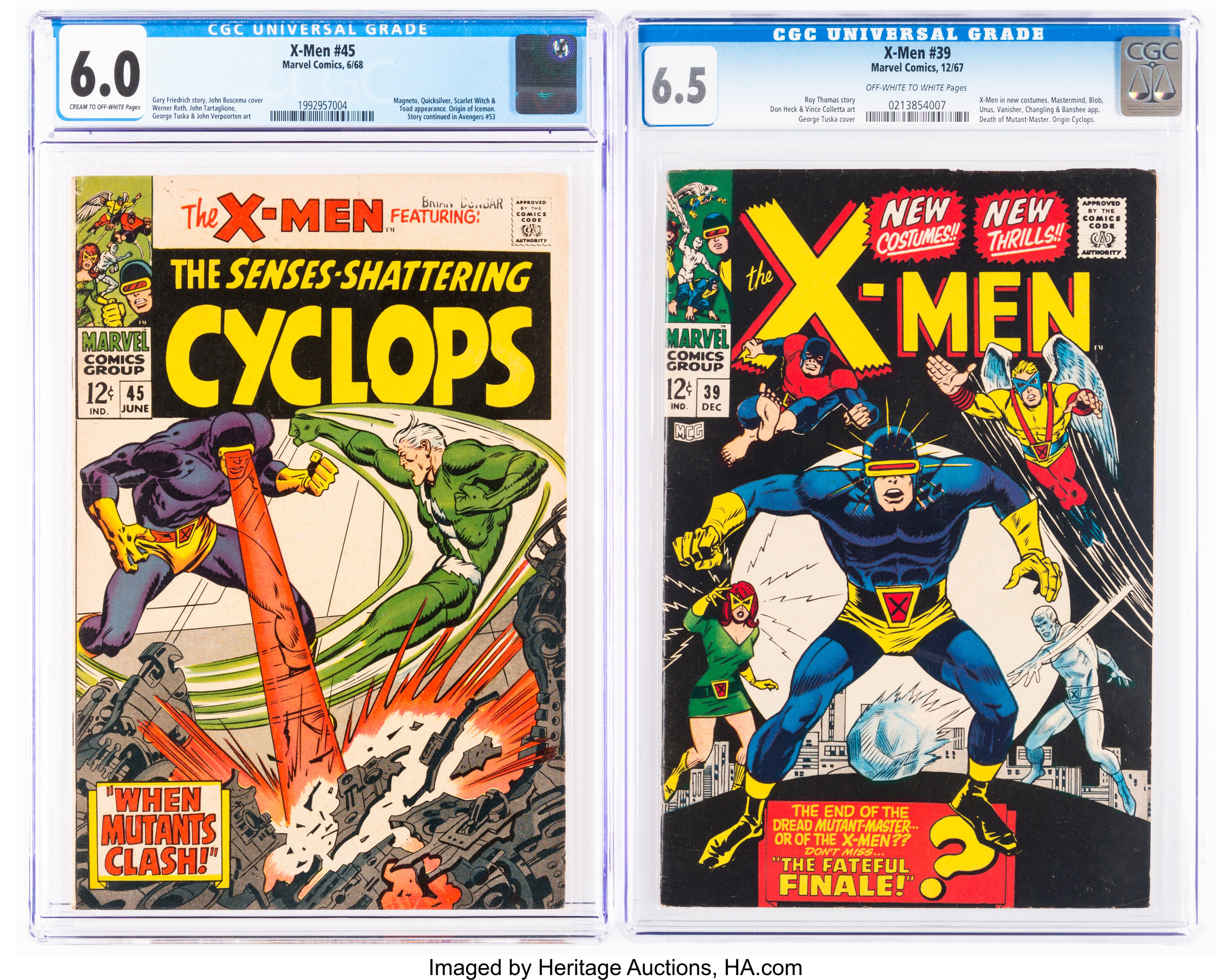 X Men 39 And 45 Cgc Graded Group Marvel 1967 68 Total 2 Lot Heritage Auctions