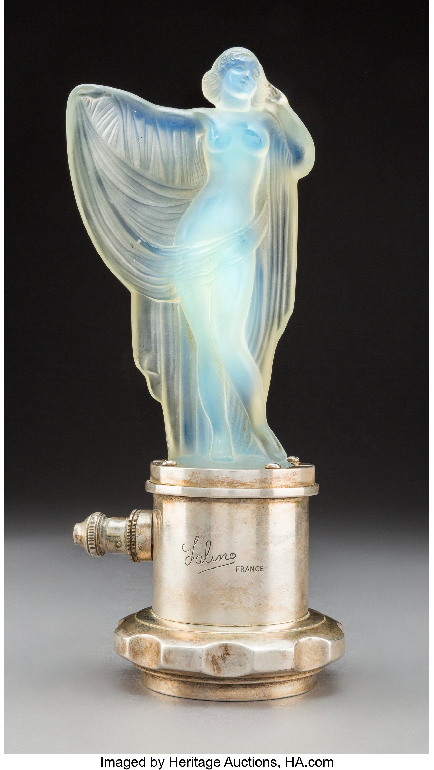 Sabino Tanagra Opalescent Glass Automobile Mascot, circa 1930. | Lot #79346  | Heritage Auctions