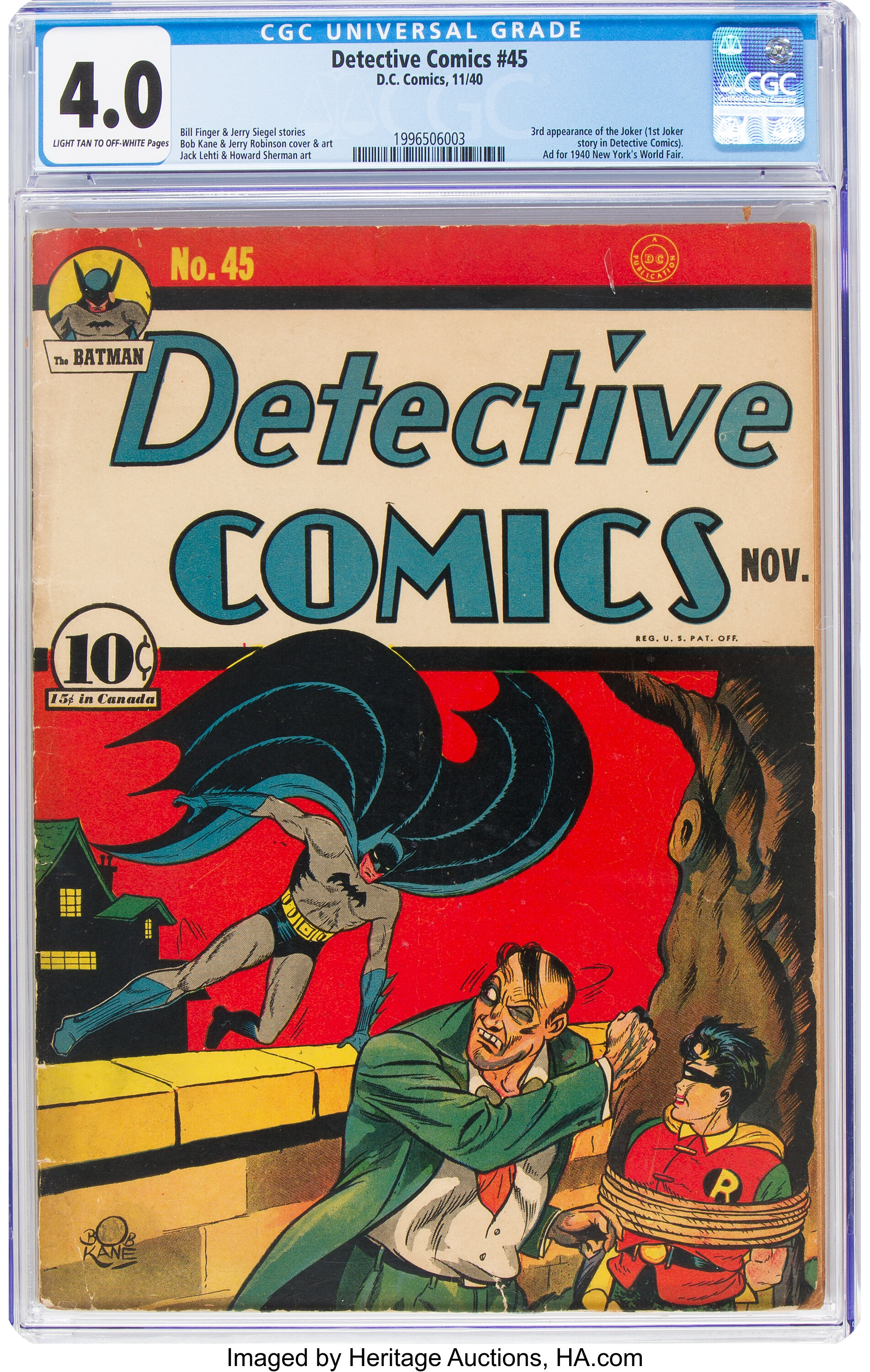 Detective Comics #45 (DC, 1940) CGC VG 4.0 Light tan to off-white | Lot ...