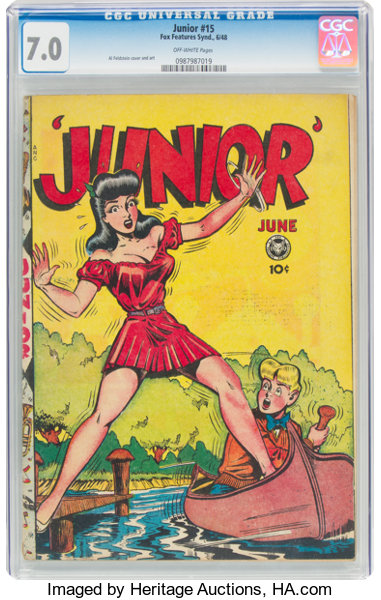 Golden Age (1938-1955):Humor, Junior Comics #15 (Fox, 1948) CGC FN/VF 7.0 Off-white pages....