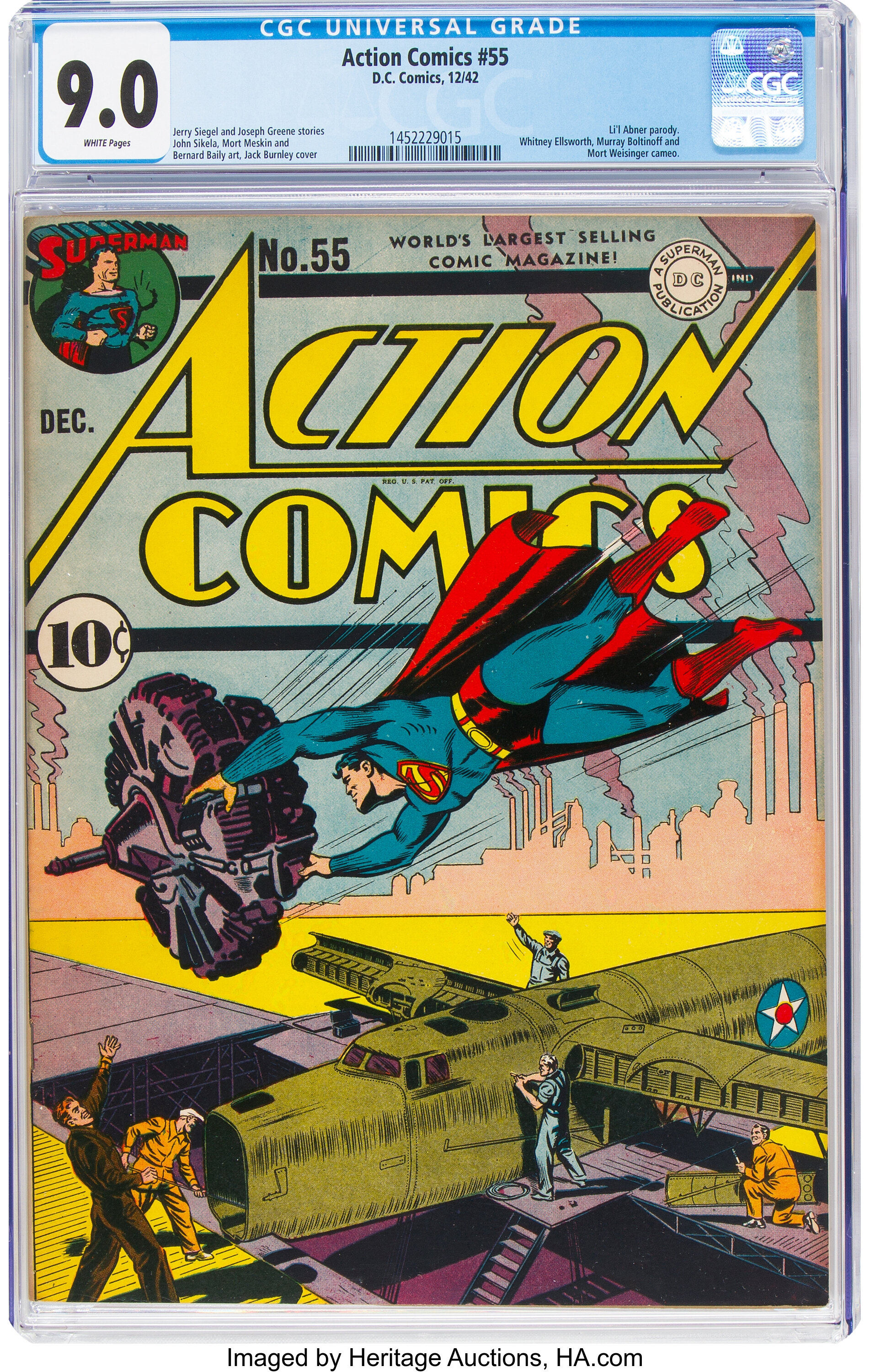 Action Comics #55 (DC, 1942) CGC VF/NM 9.0 White pages.... Golden | Lot  #92032 | Heritage Auctions