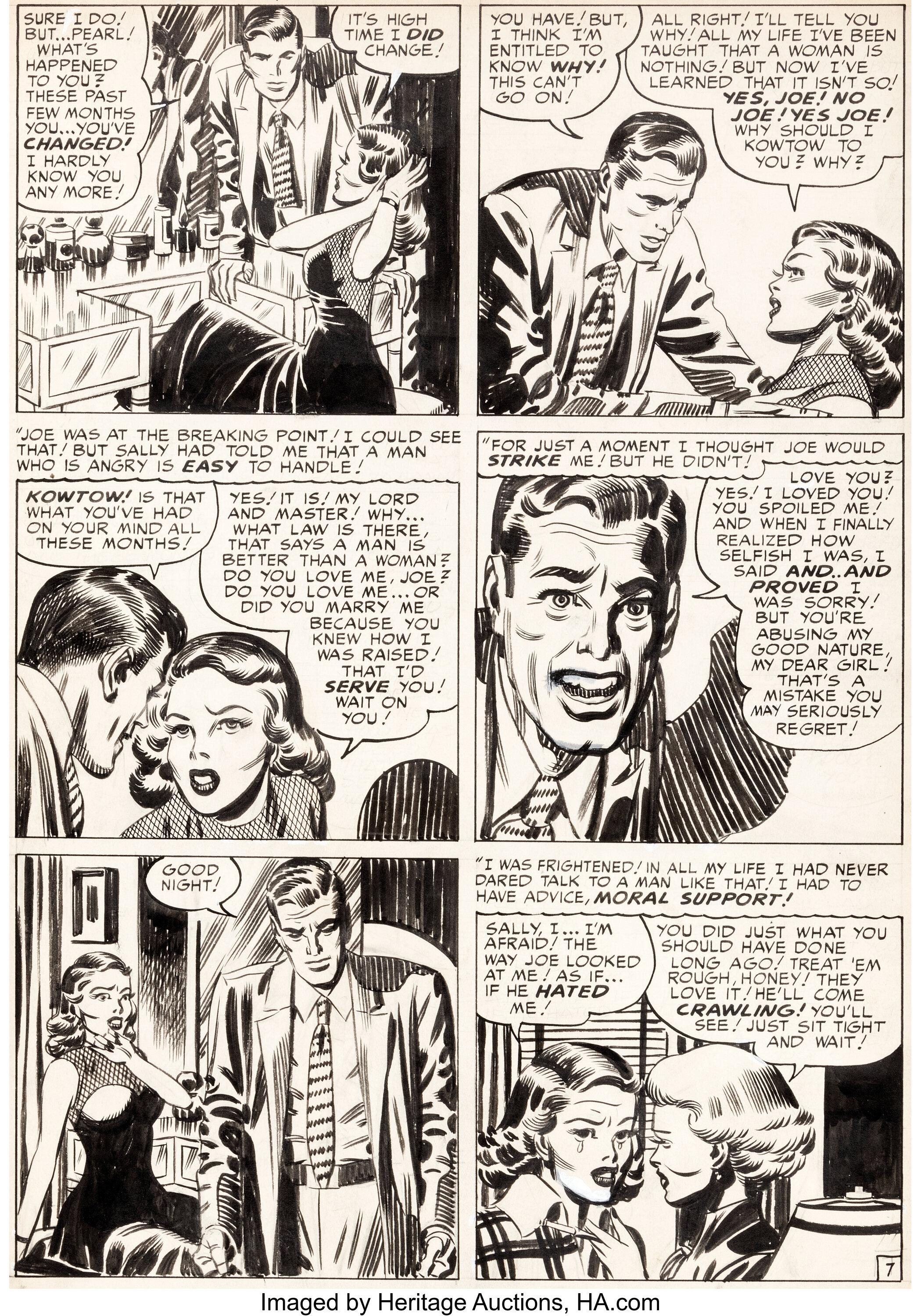 Mort Meskin Young Romance V4#6 (#30) Story Page 7 Original Art | Lot ...