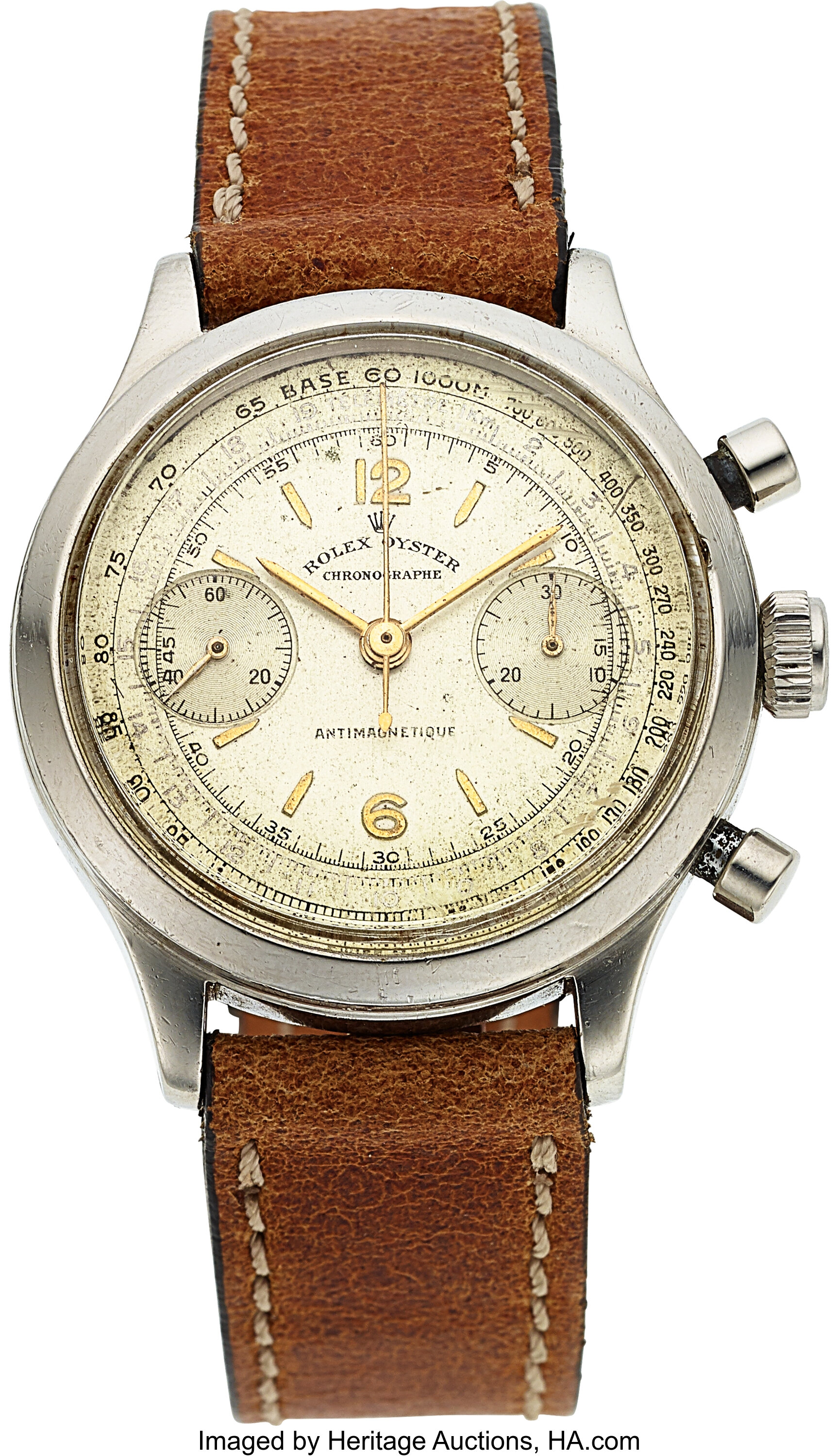 Rolex Rare Ref. 3525 Early Oyster Chronograph Steel Circa 1946