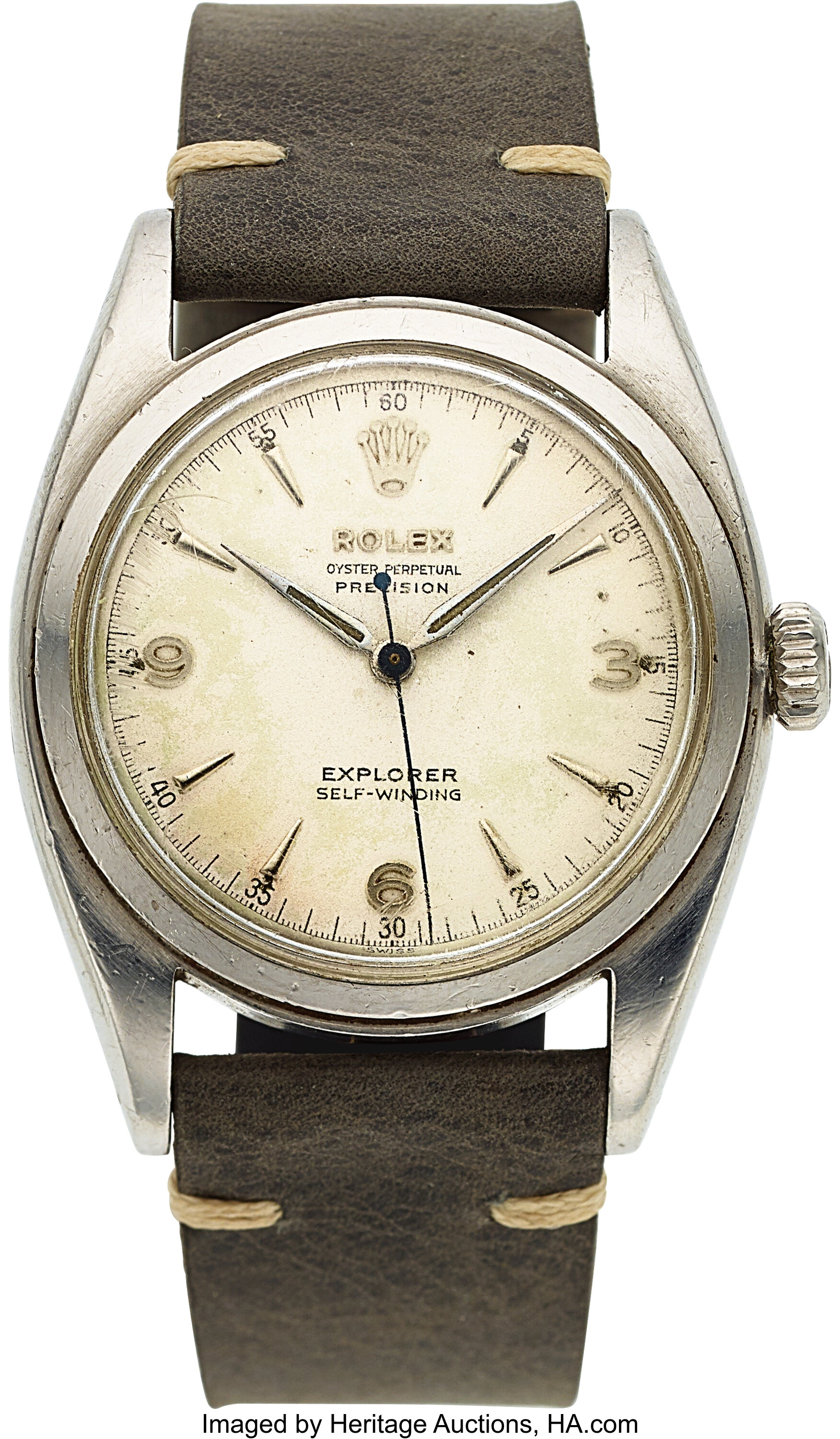 Rolex Extremely Rare Ref. 6098 White Dial 3 6 9 Explorer Oyster